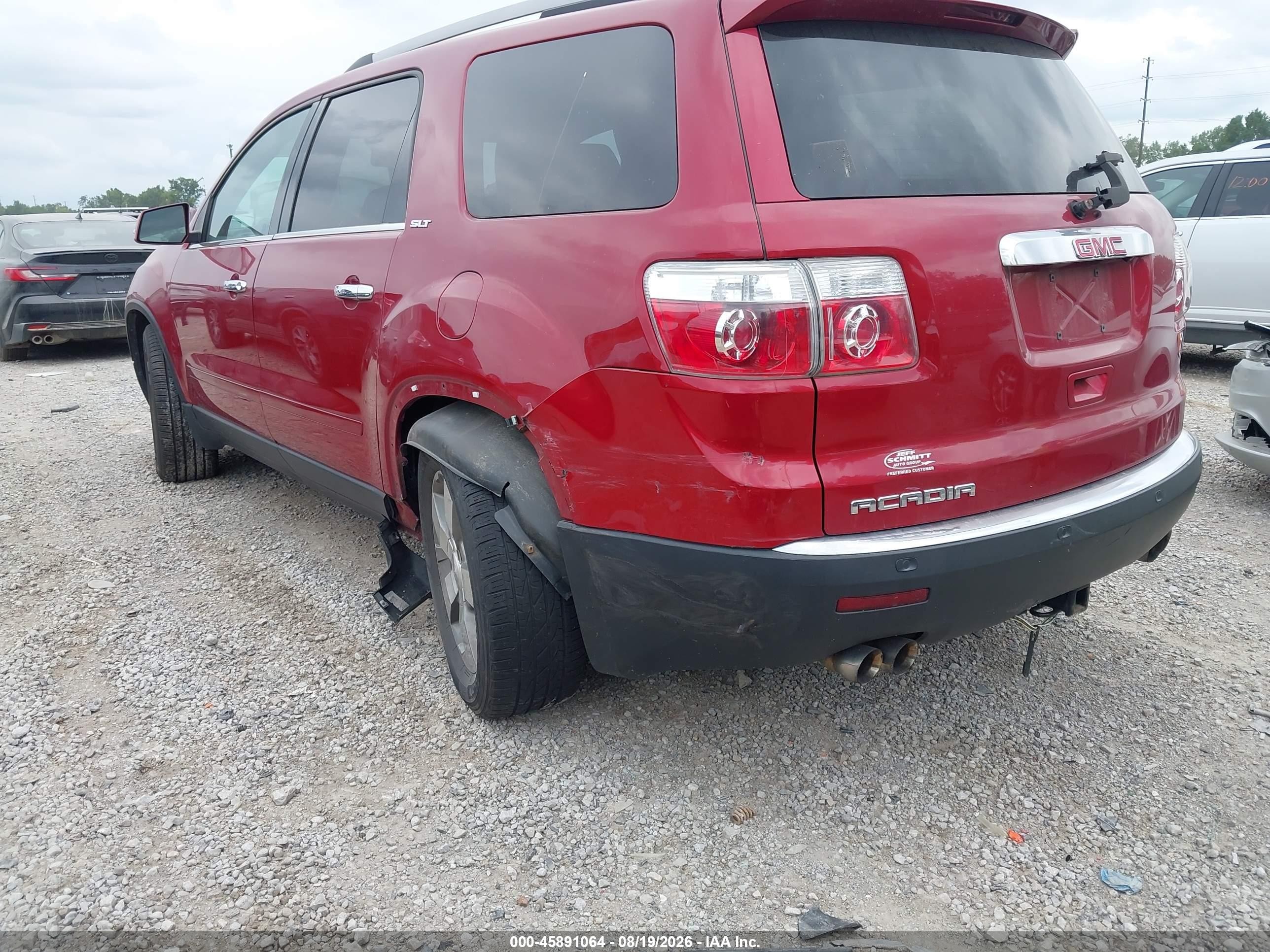 2012 Gmc Acadia Slt-2 Red vin: 1GKKRSED8CJ256153
