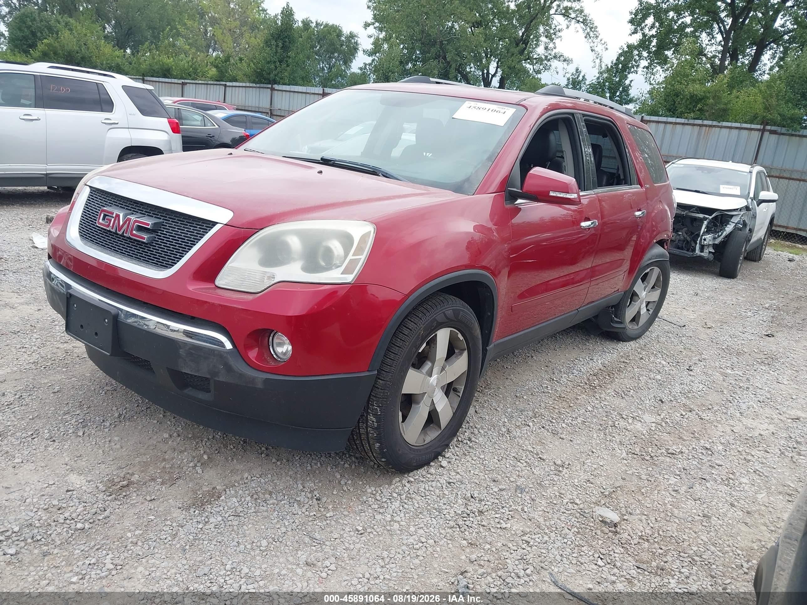 2012 Gmc Acadia Slt-2 Red vin: 1GKKRSED8CJ256153