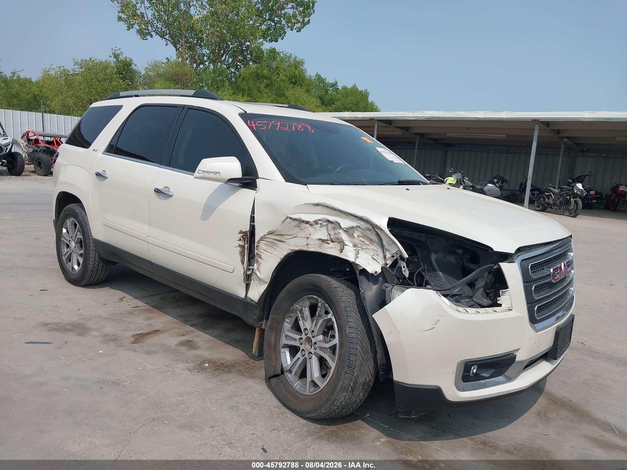 2014 Gmc Acadia Slt-2 White vin: 1GKKRSKD2EJ141023