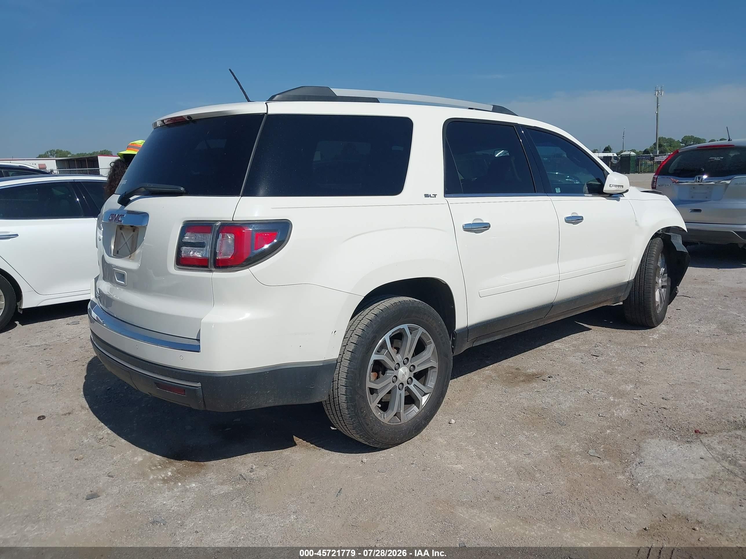 2015 Gmc Acadia Slt-2 White vin: 1GKKRSKD6FJ267466