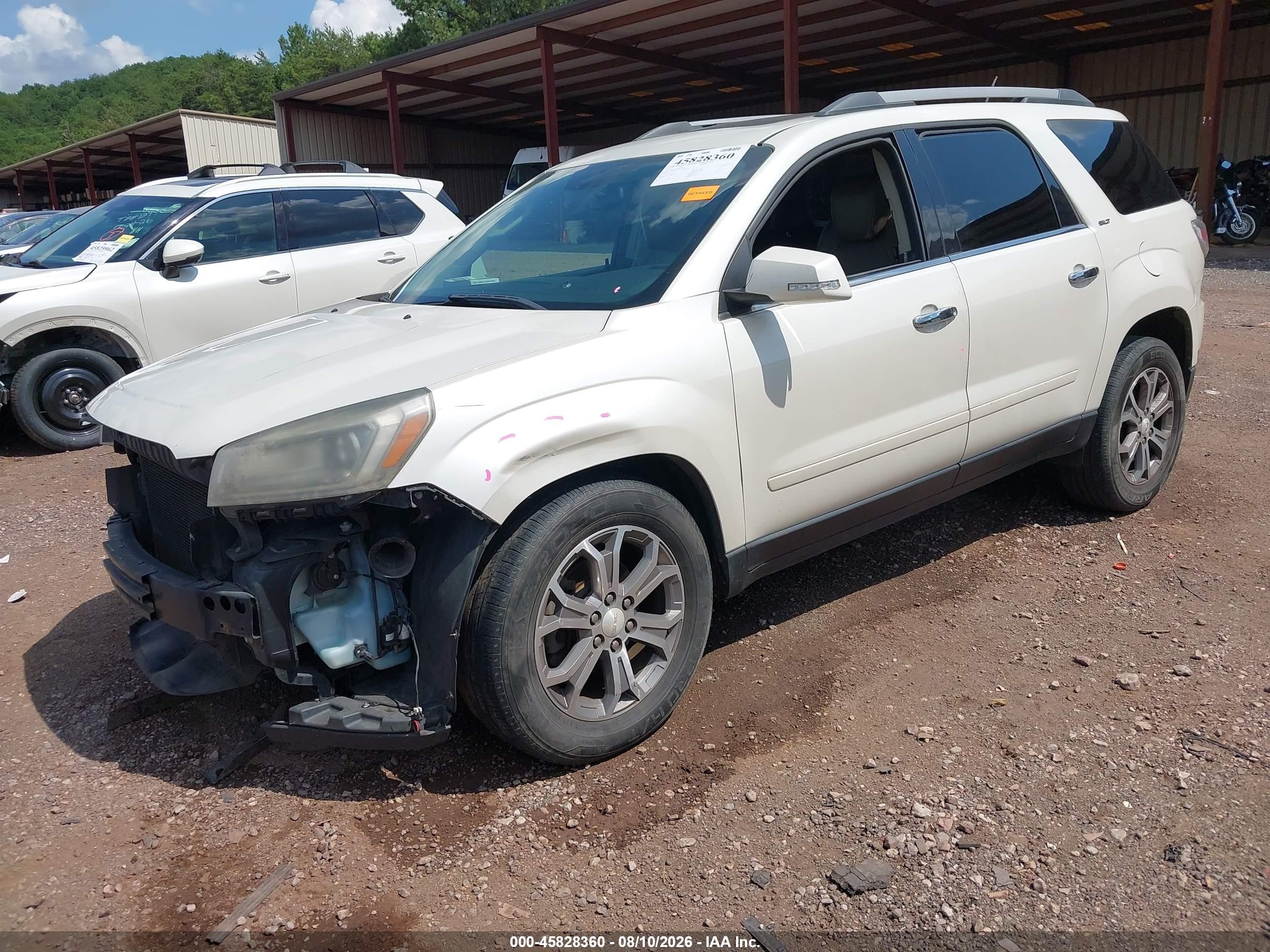 2013 Gmc Acadia Slt-2 White vin: 1GKKRSKD8DJ168872