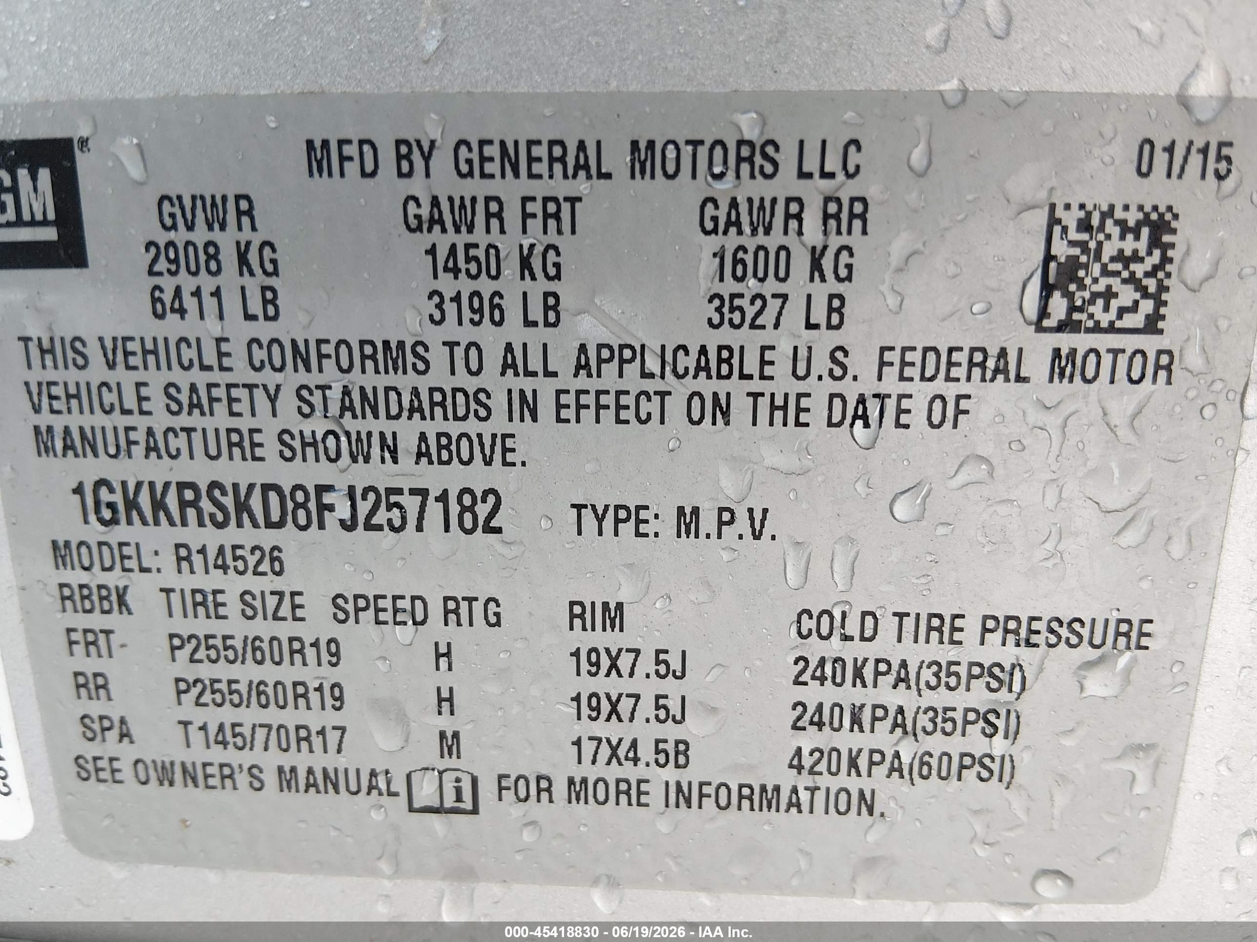 2015 Gmc Acadia Slt-2 Серебряный vin: 1GKKRSKD8FJ257182