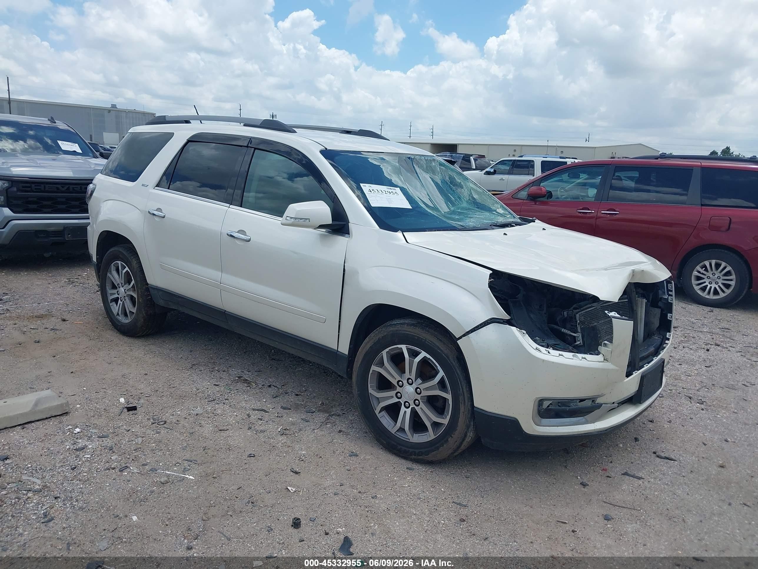 2013 Gmc Acadia Slt-2 White vin: 1GKKRSKD9DJ159095