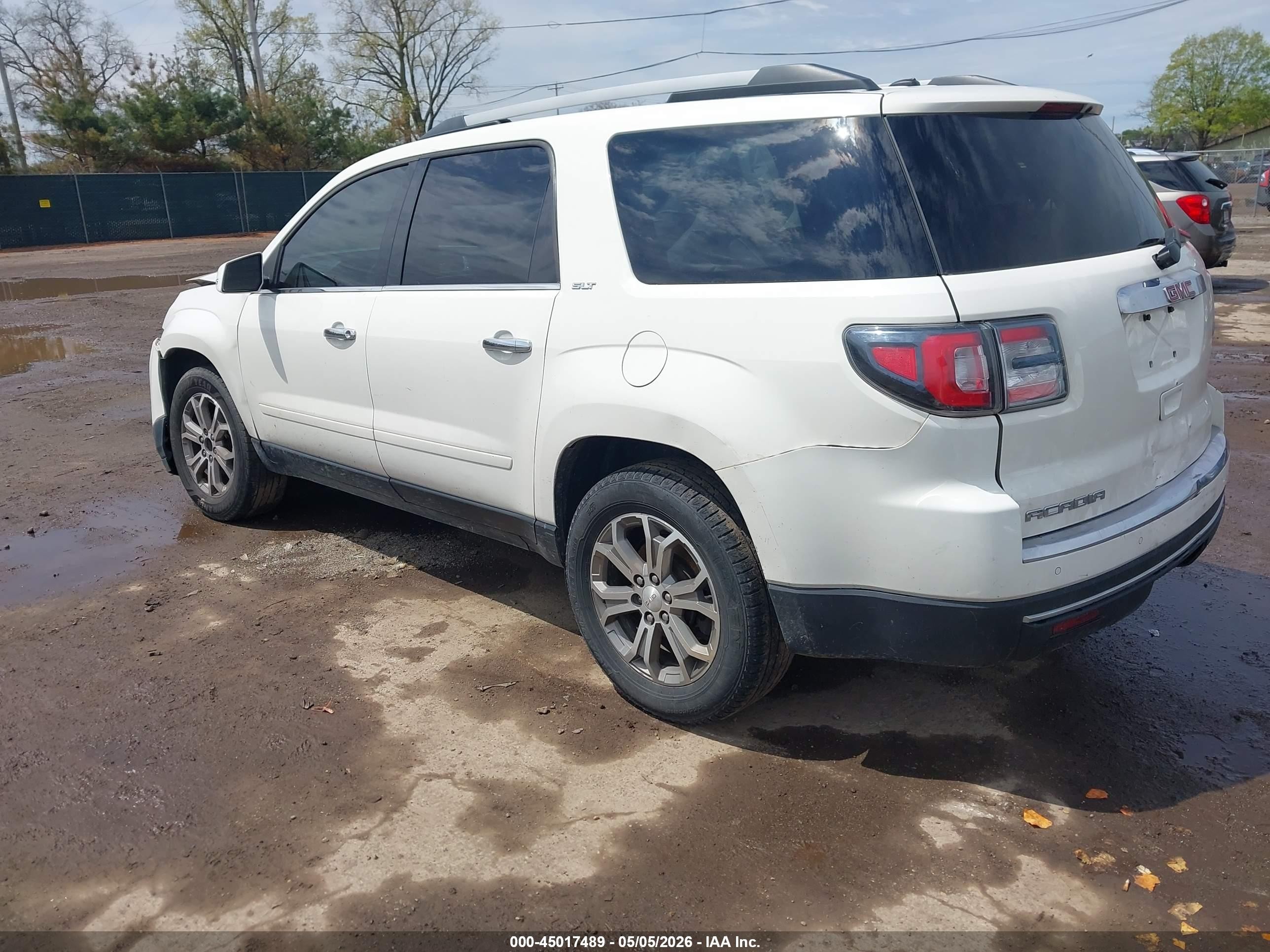 2015 Gmc Acadia Slt-2 White vin: 1GKKRSKD9FJ277716