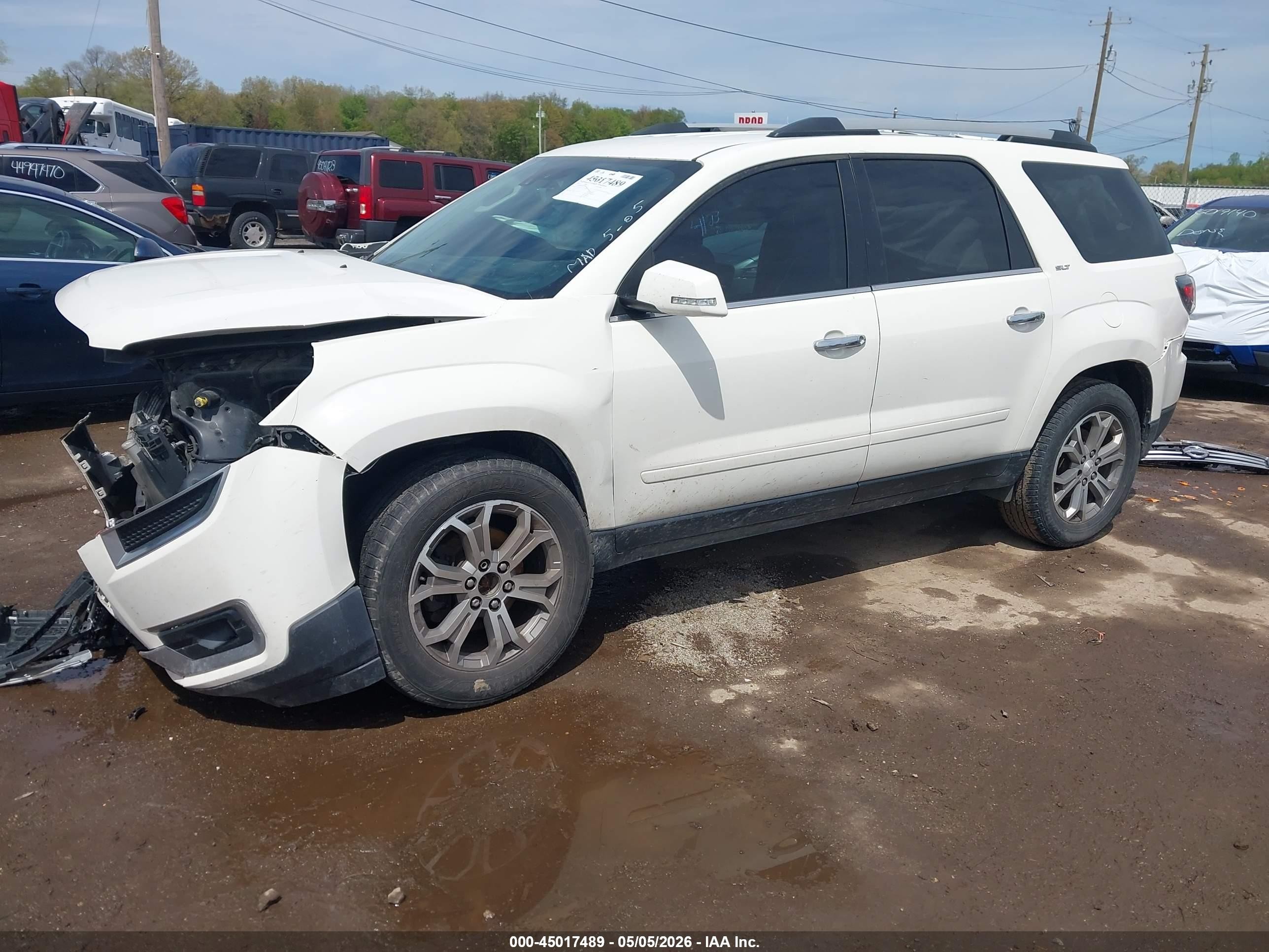2015 Gmc Acadia Slt-2 White vin: 1GKKRSKD9FJ277716