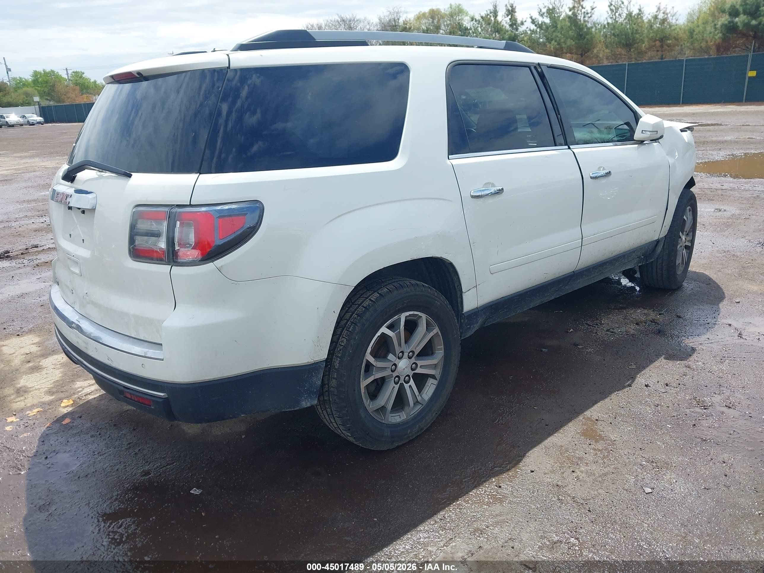 2015 Gmc Acadia Slt-2 White vin: 1GKKRSKD9FJ277716