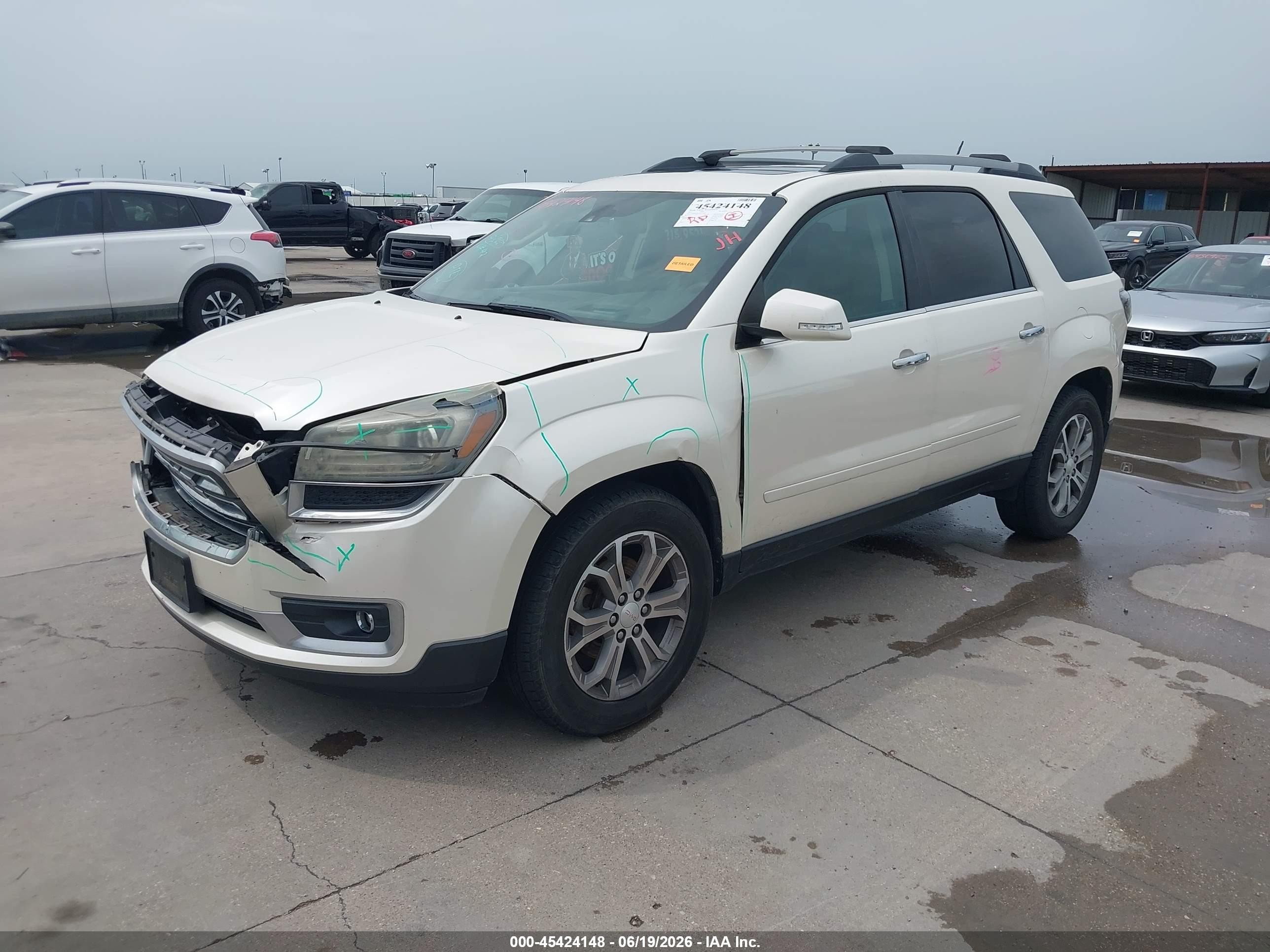 2014 Gmc Acadia Slt-2 White vin: 1GKKRSKDXEJ159253