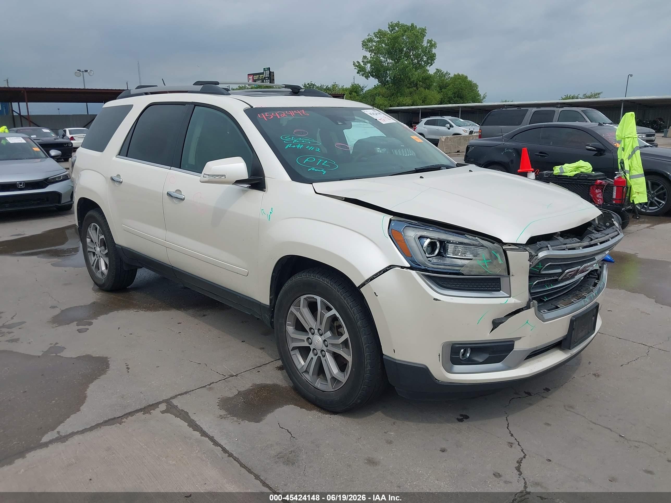 2014 Gmc Acadia Slt-2 White vin: 1GKKRSKDXEJ159253