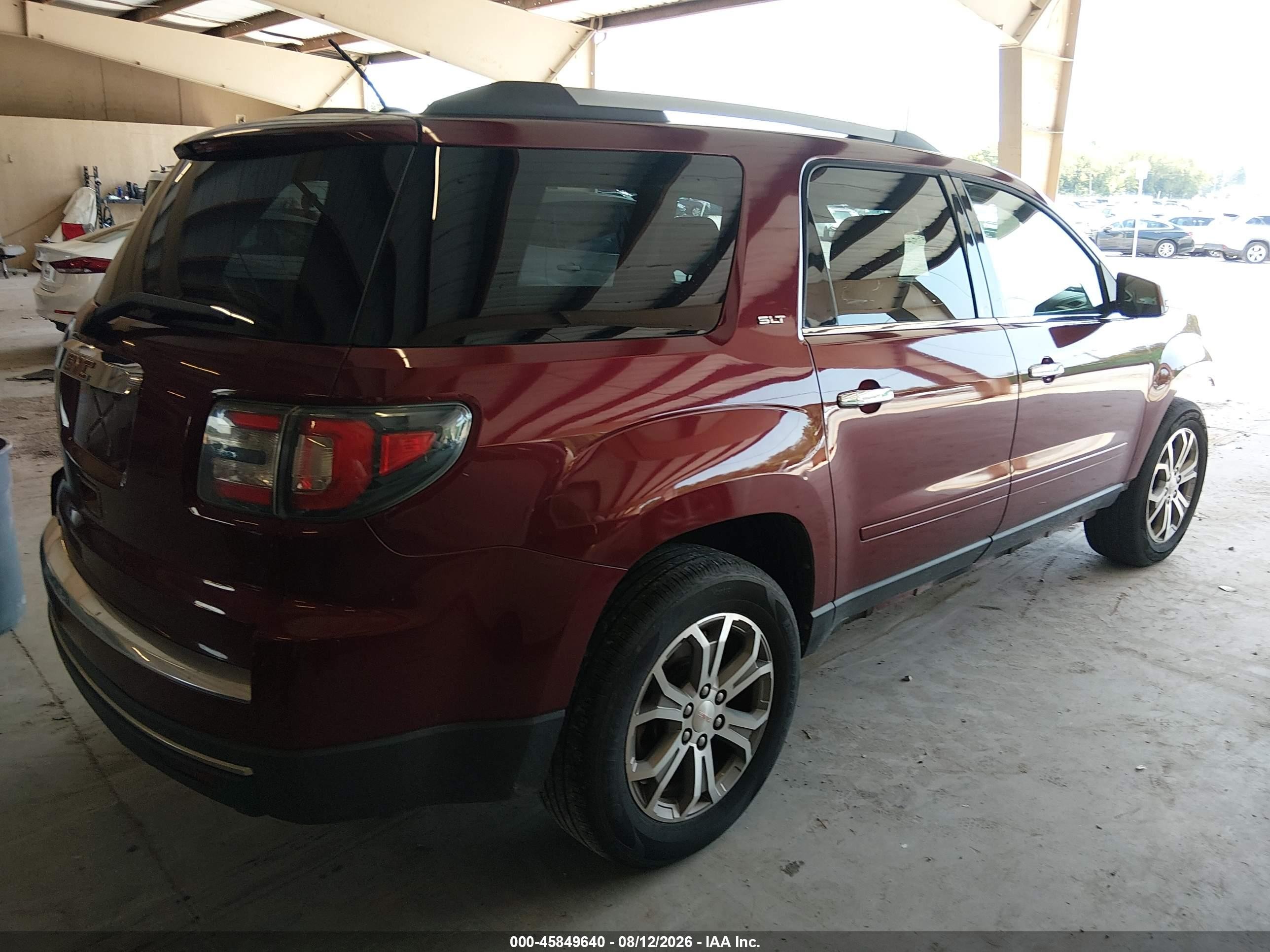 2015 Gmc Acadia Slt-2 Maroon vin: 1GKKRSKDXFJ258527