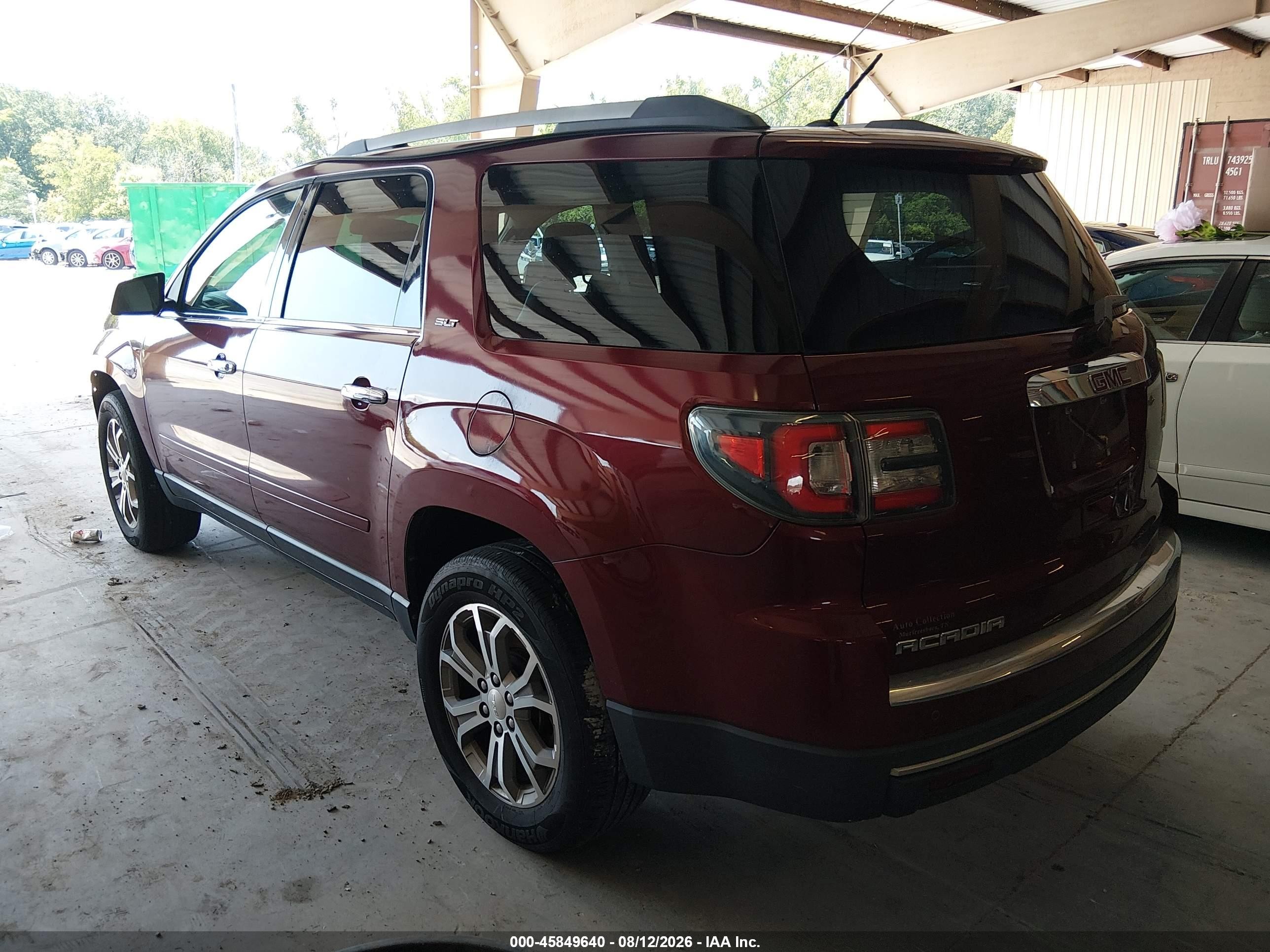 2015 Gmc Acadia Slt-2 Maroon vin: 1GKKRSKDXFJ258527