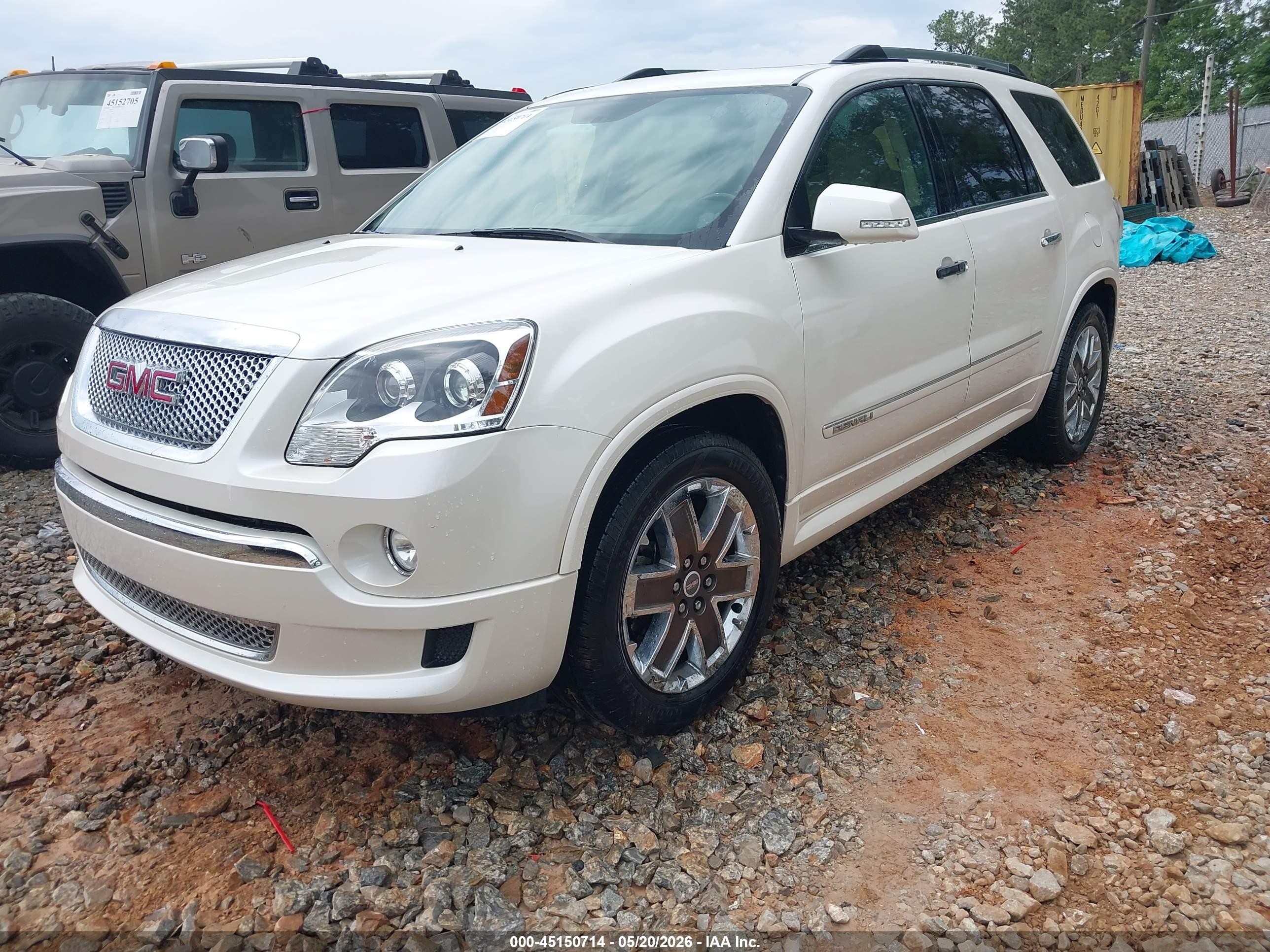 2012 Gmc Acadia Denali White vin: 1GKKRTED1CJ388340