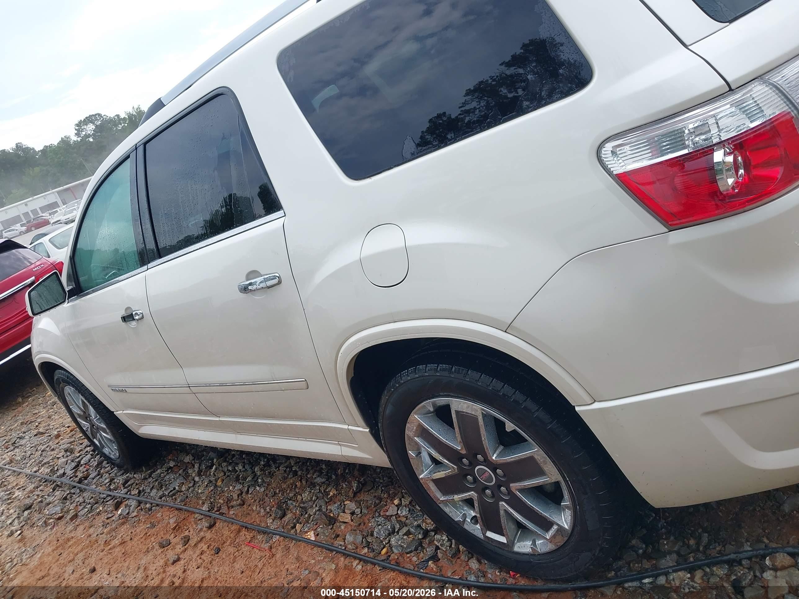 2012 Gmc Acadia Denali White vin: 1GKKRTED1CJ388340