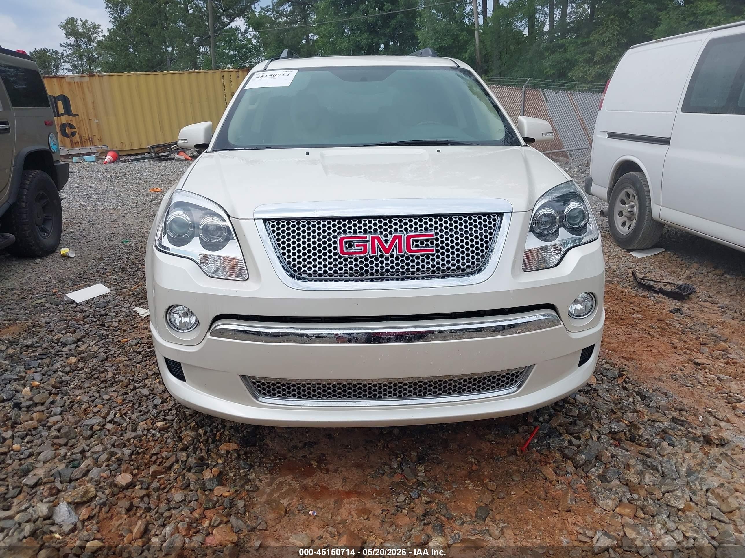 2012 Gmc Acadia Denali White vin: 1GKKRTED1CJ388340
