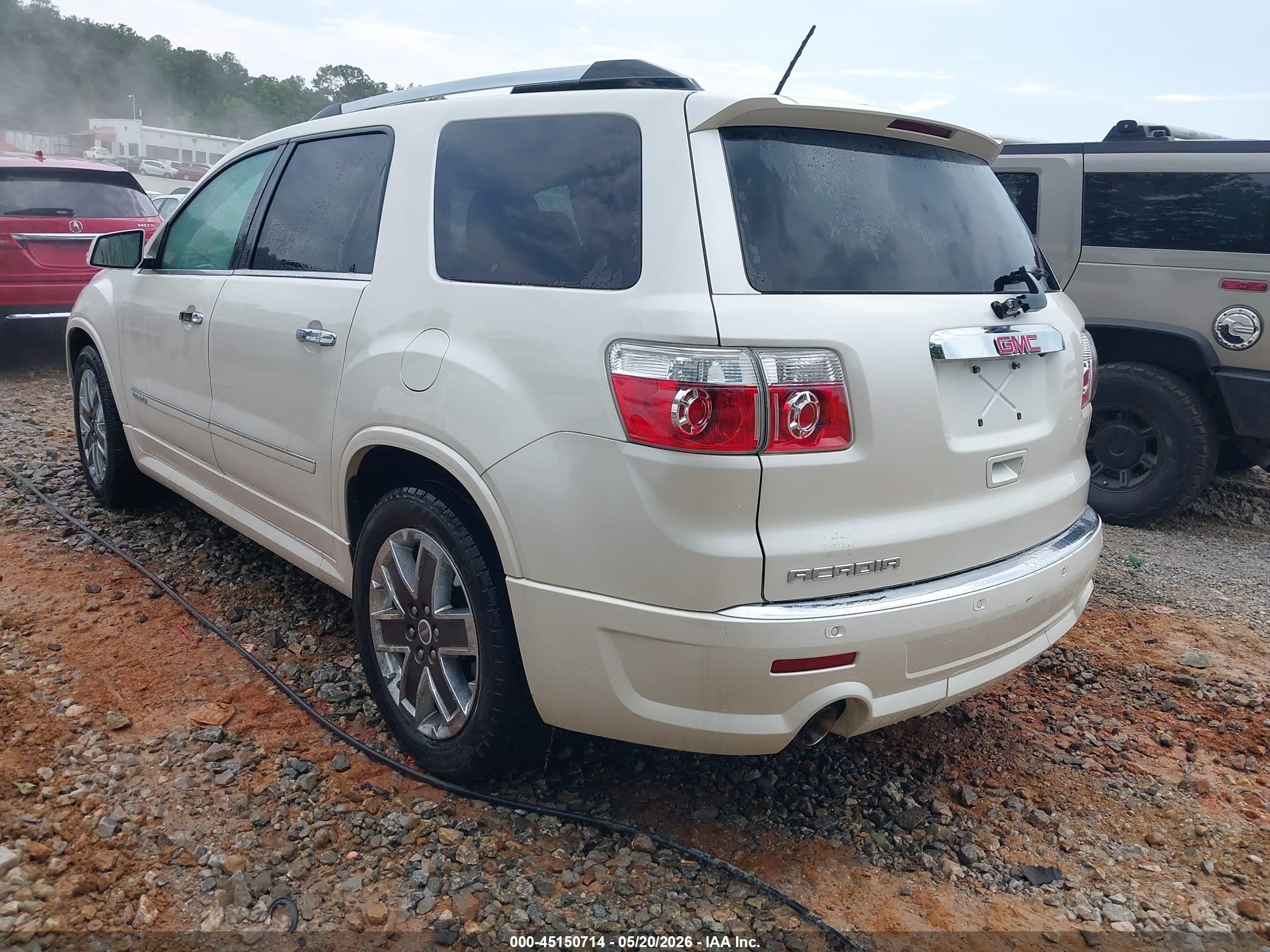 2012 Gmc Acadia Denali White vin: 1GKKRTED1CJ388340