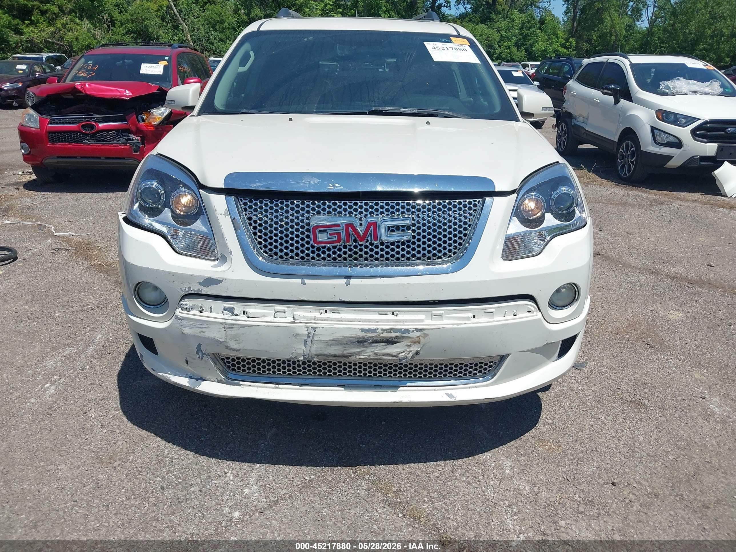 2011 Gmc Acadia Denali White vin: 1GKKRTED2BJ303908