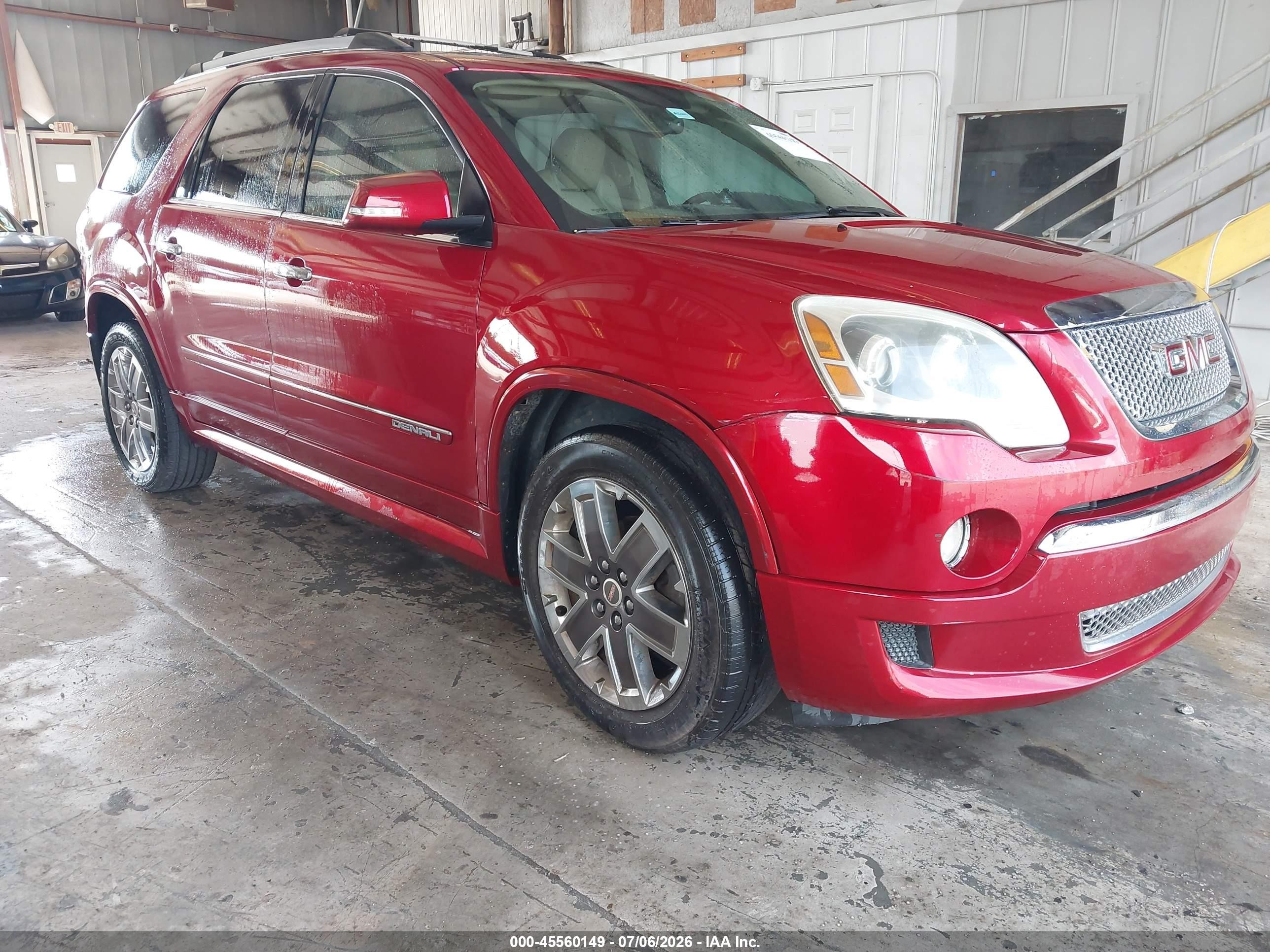 2012 Gmc Acadia Denali Burgundy vin: 1GKKRTED2CJ213904
