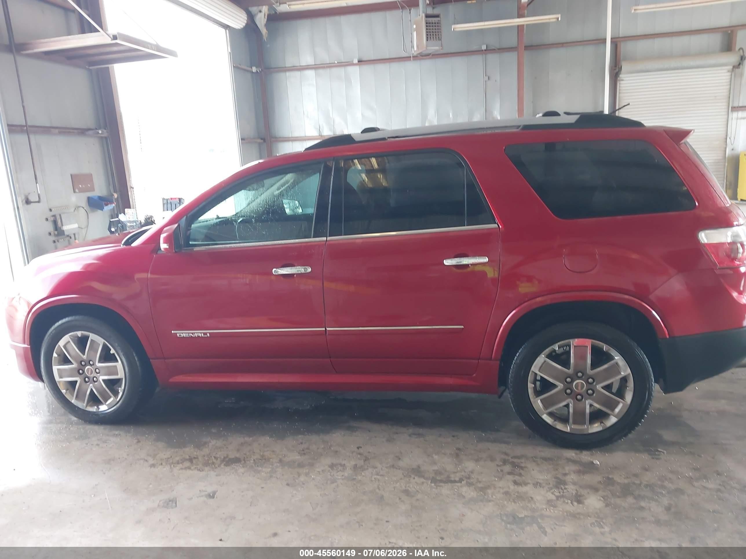 2012 Gmc Acadia Denali Burgundy vin: 1GKKRTED2CJ213904