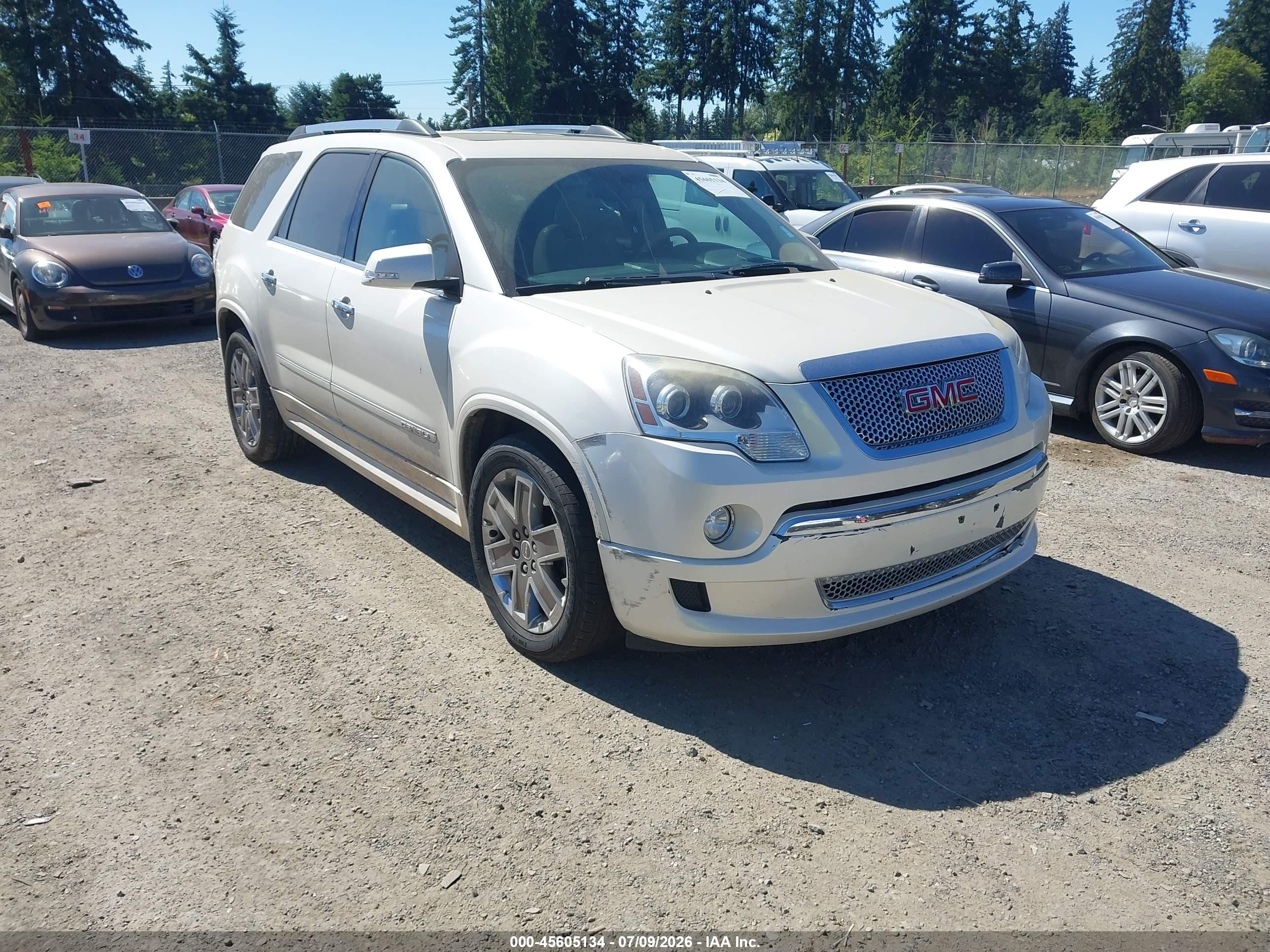 2012 Gmc Acadia Denali White vin: 1GKKRTED2CJ303070