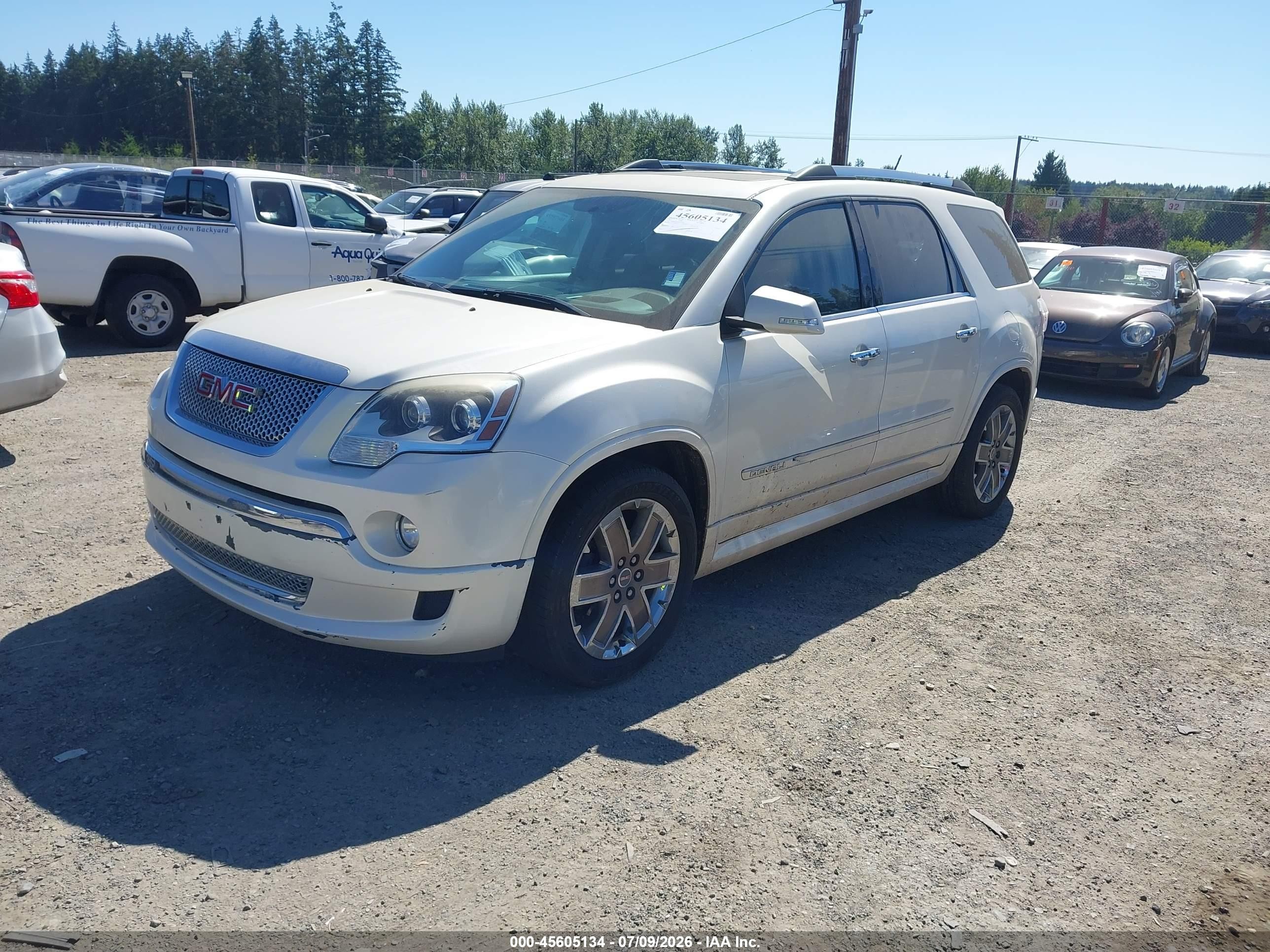 2012 Gmc Acadia Denali White vin: 1GKKRTED2CJ303070