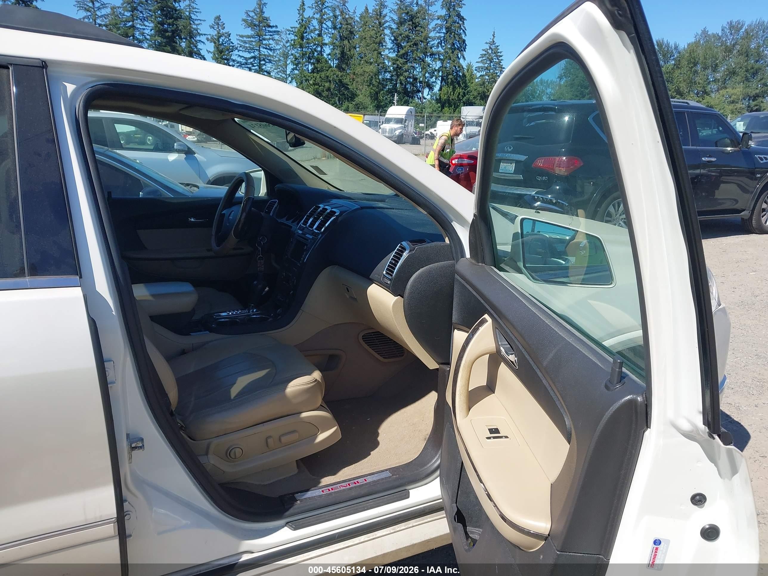 2012 Gmc Acadia Denali White vin: 1GKKRTED2CJ303070