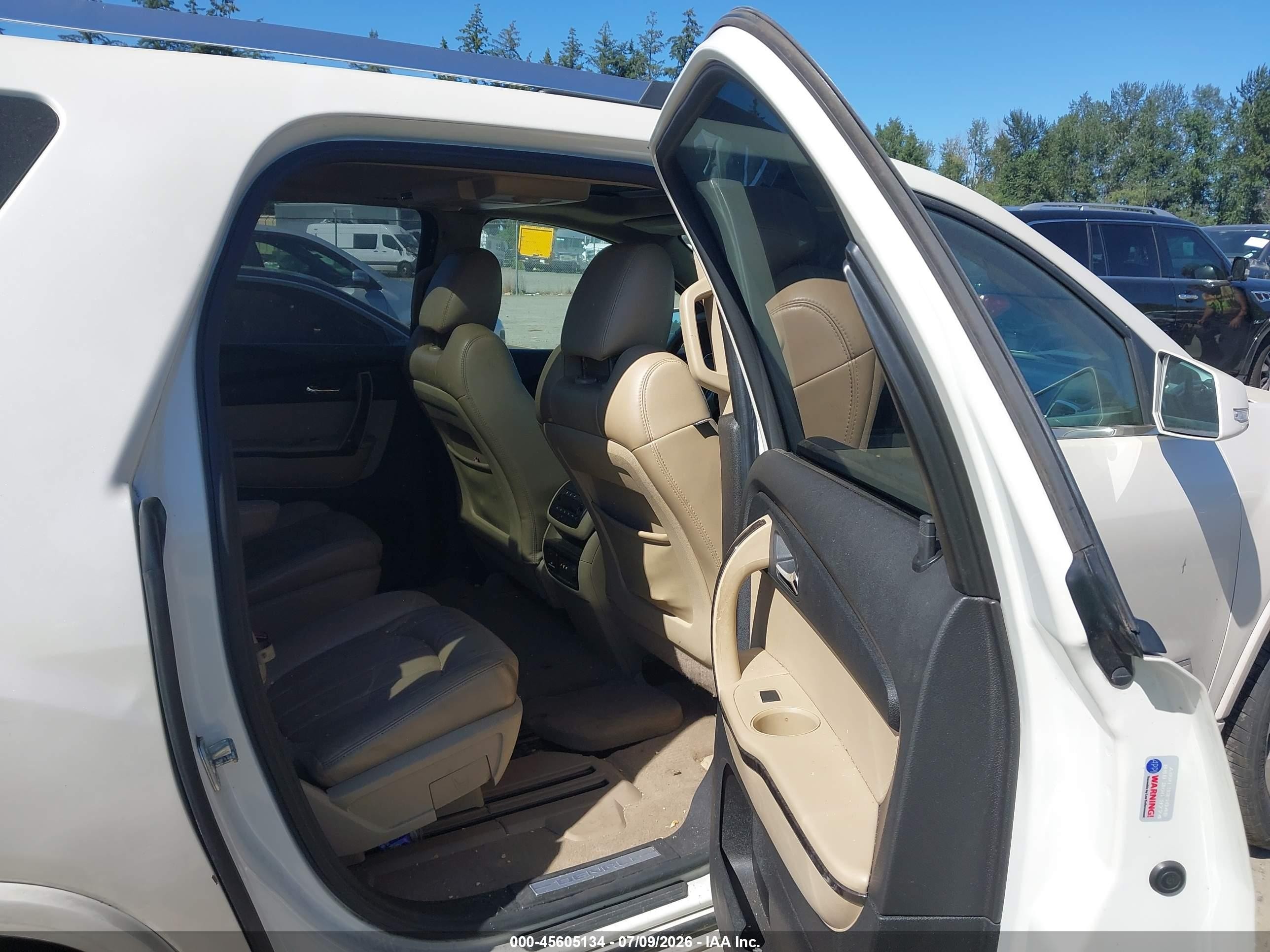 2012 Gmc Acadia Denali White vin: 1GKKRTED2CJ303070