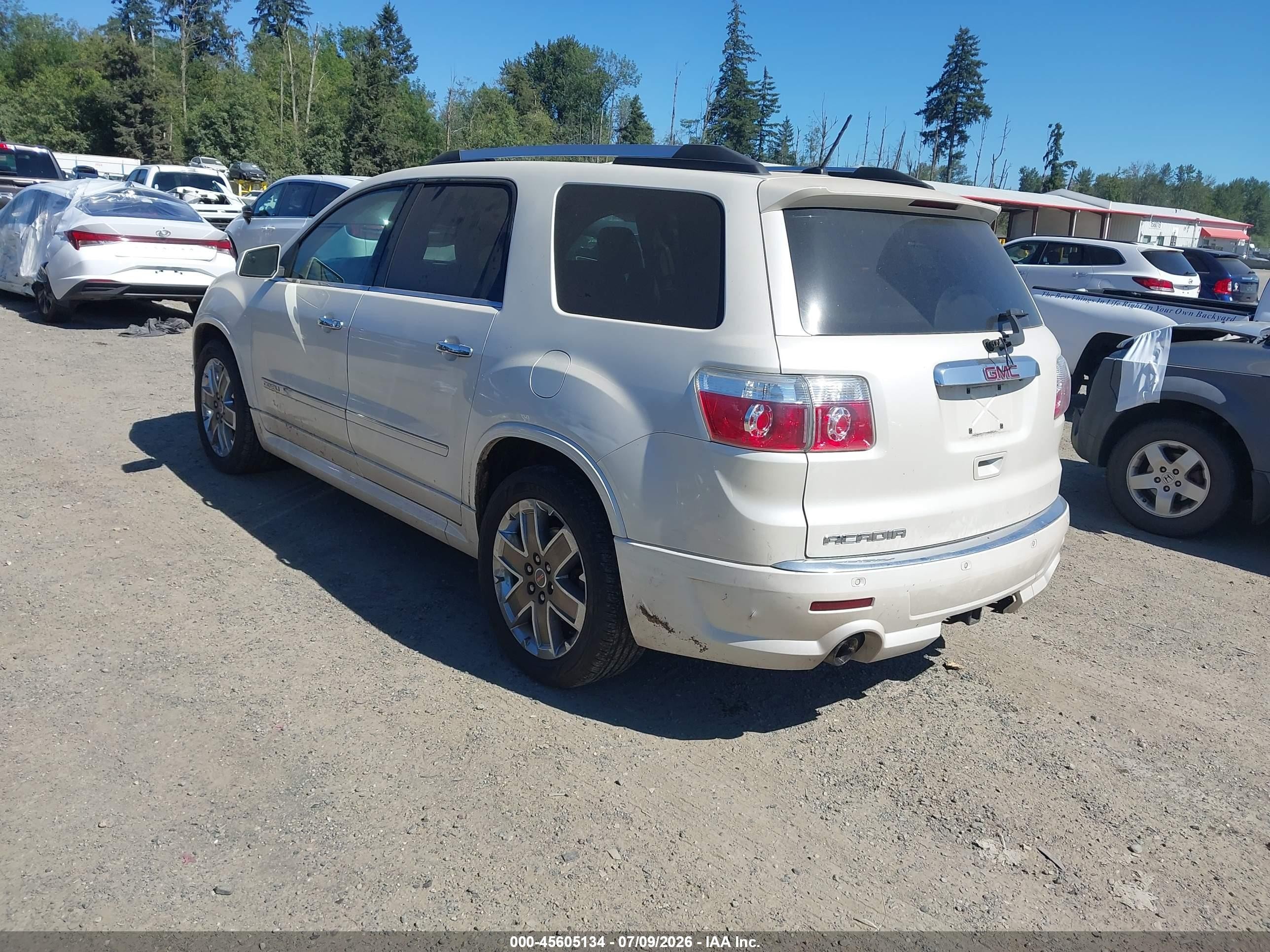 2012 Gmc Acadia Denali White vin: 1GKKRTED2CJ303070