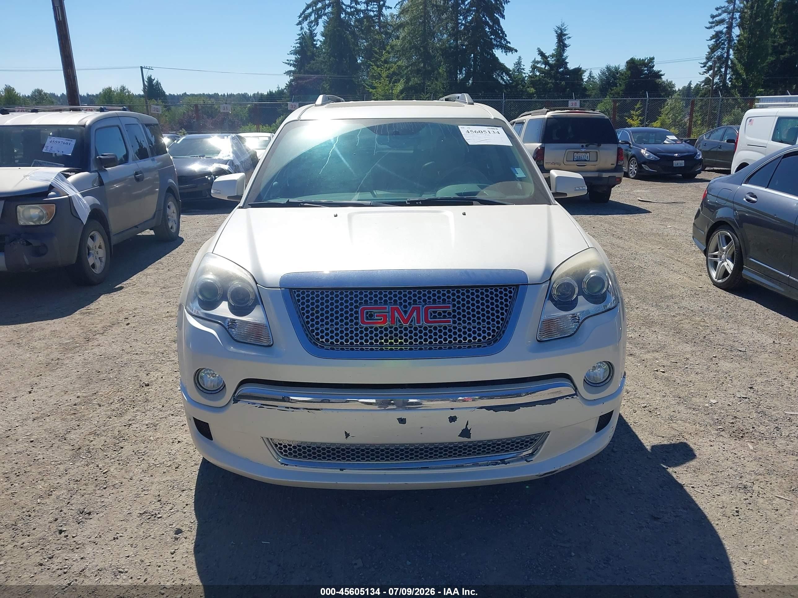 2012 Gmc Acadia Denali White vin: 1GKKRTED2CJ303070