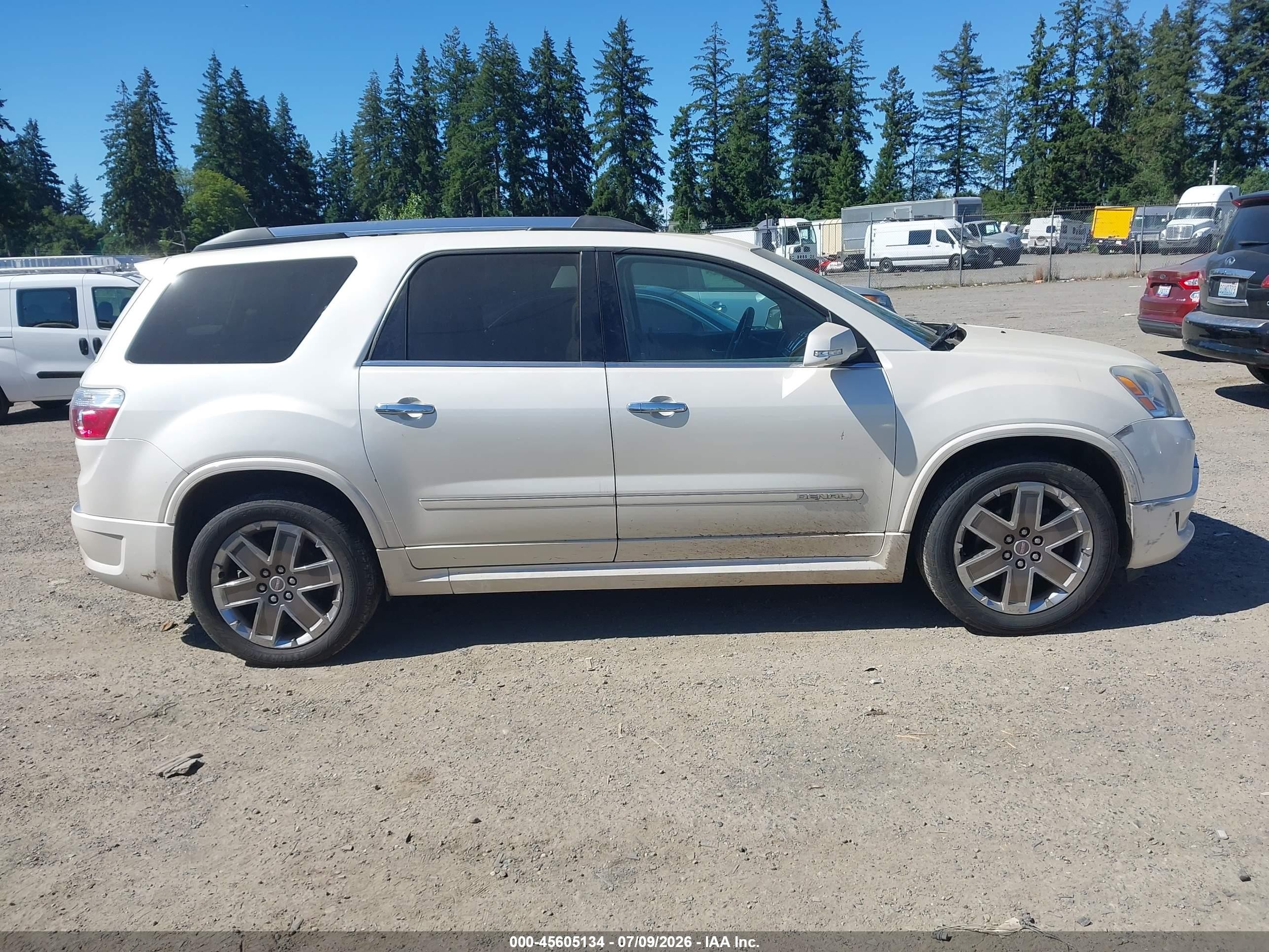 2012 Gmc Acadia Denali White vin: 1GKKRTED2CJ303070
