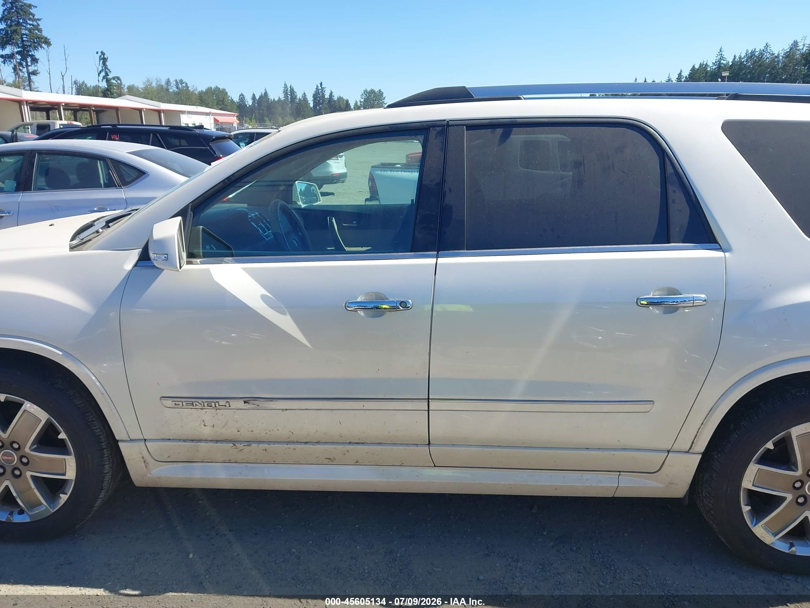 2012 Gmc Acadia Denali White vin: 1GKKRTED2CJ303070