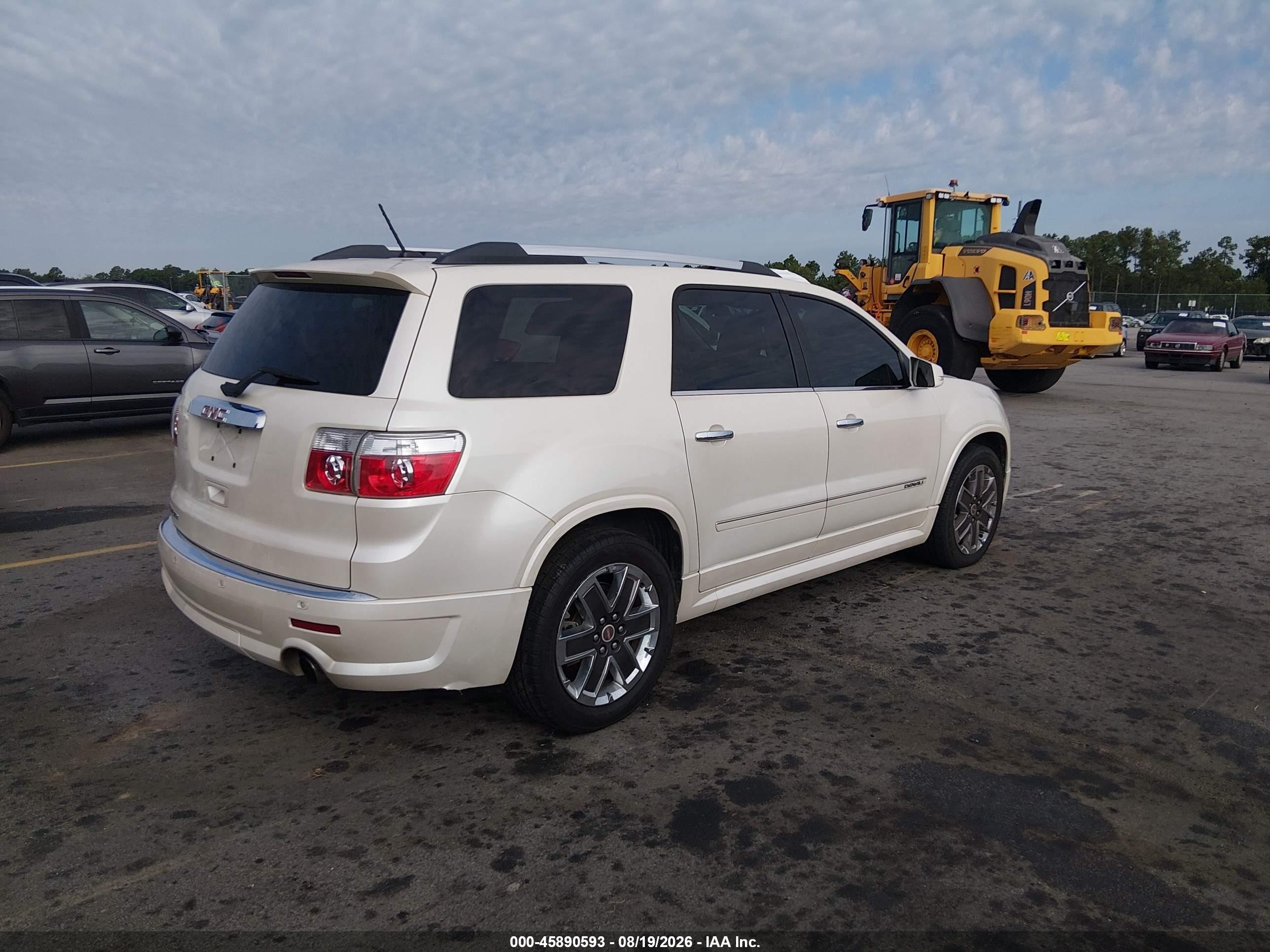 2012 Gmc Acadia Denali White vin: 1GKKRTED2CJ390176