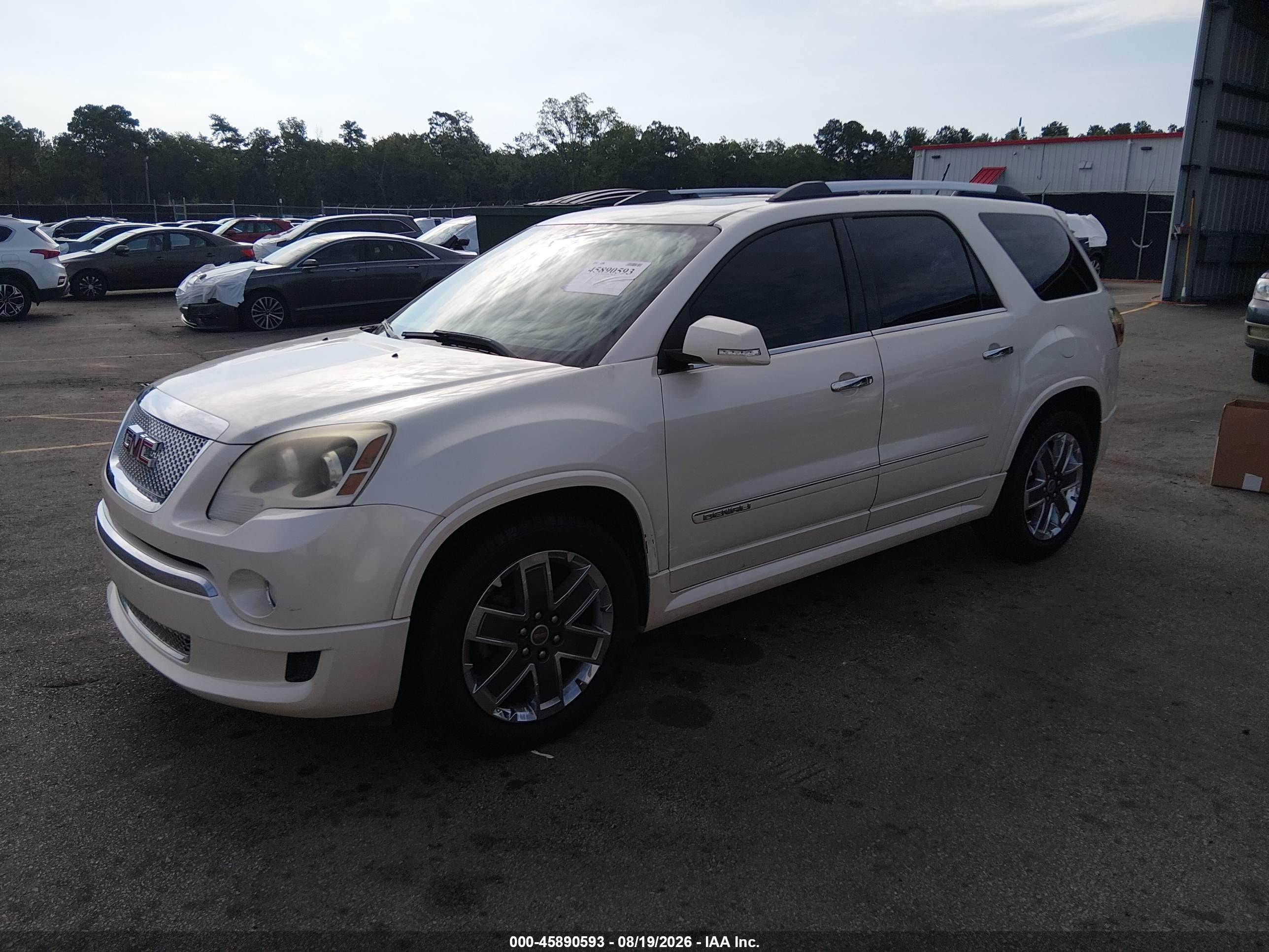 2012 Gmc Acadia Denali White vin: 1GKKRTED2CJ390176