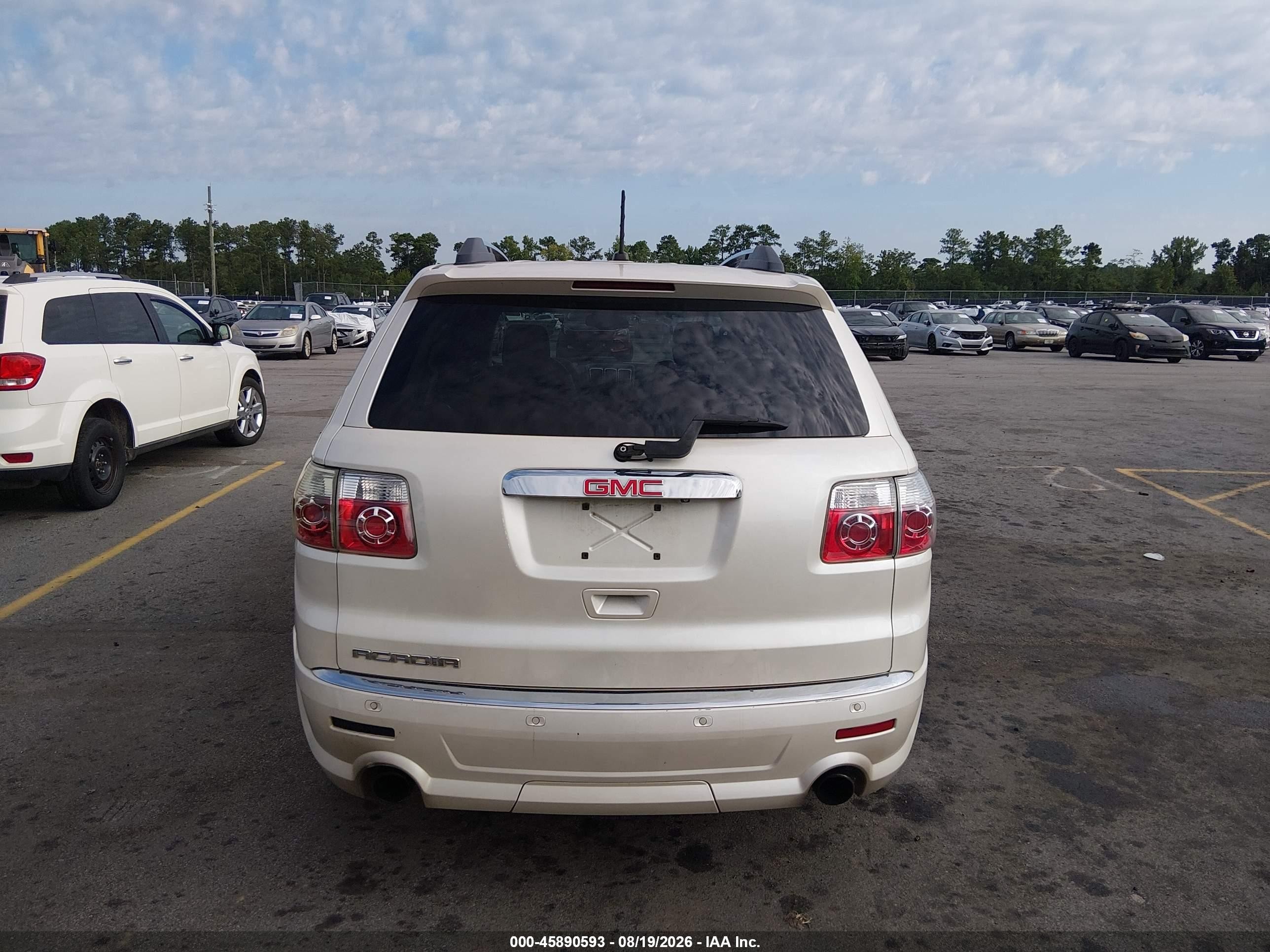 2012 Gmc Acadia Denali White vin: 1GKKRTED2CJ390176