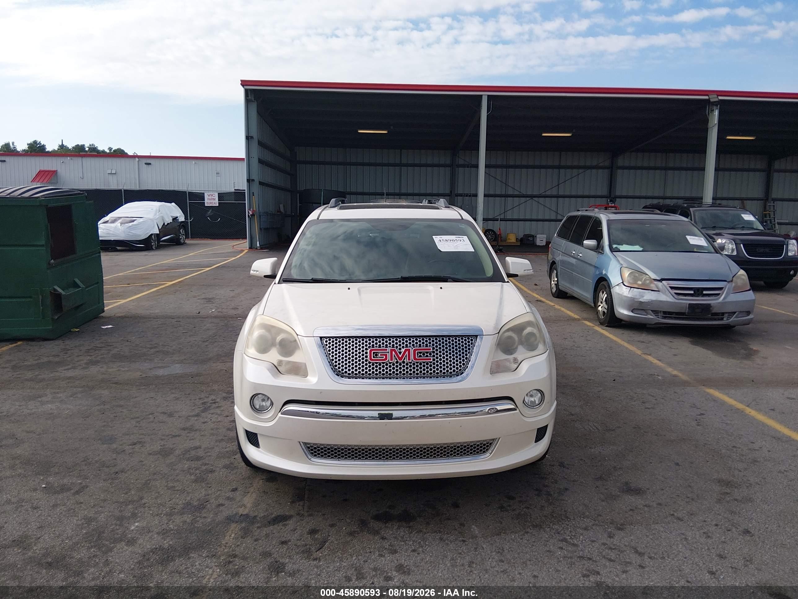 2012 Gmc Acadia Denali White vin: 1GKKRTED2CJ390176