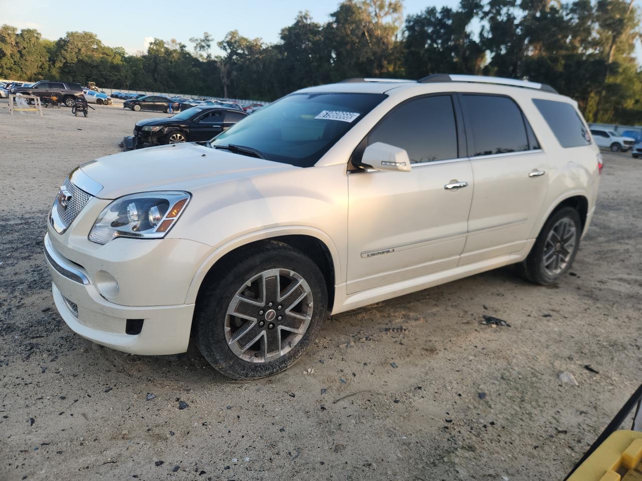 2012 Gmc Acadia Denali White vin: 1GKKRTED3CJ403310 Damage: Left Front Door, Dent(S) W/No Paint Dmg, < 1/8 Inch