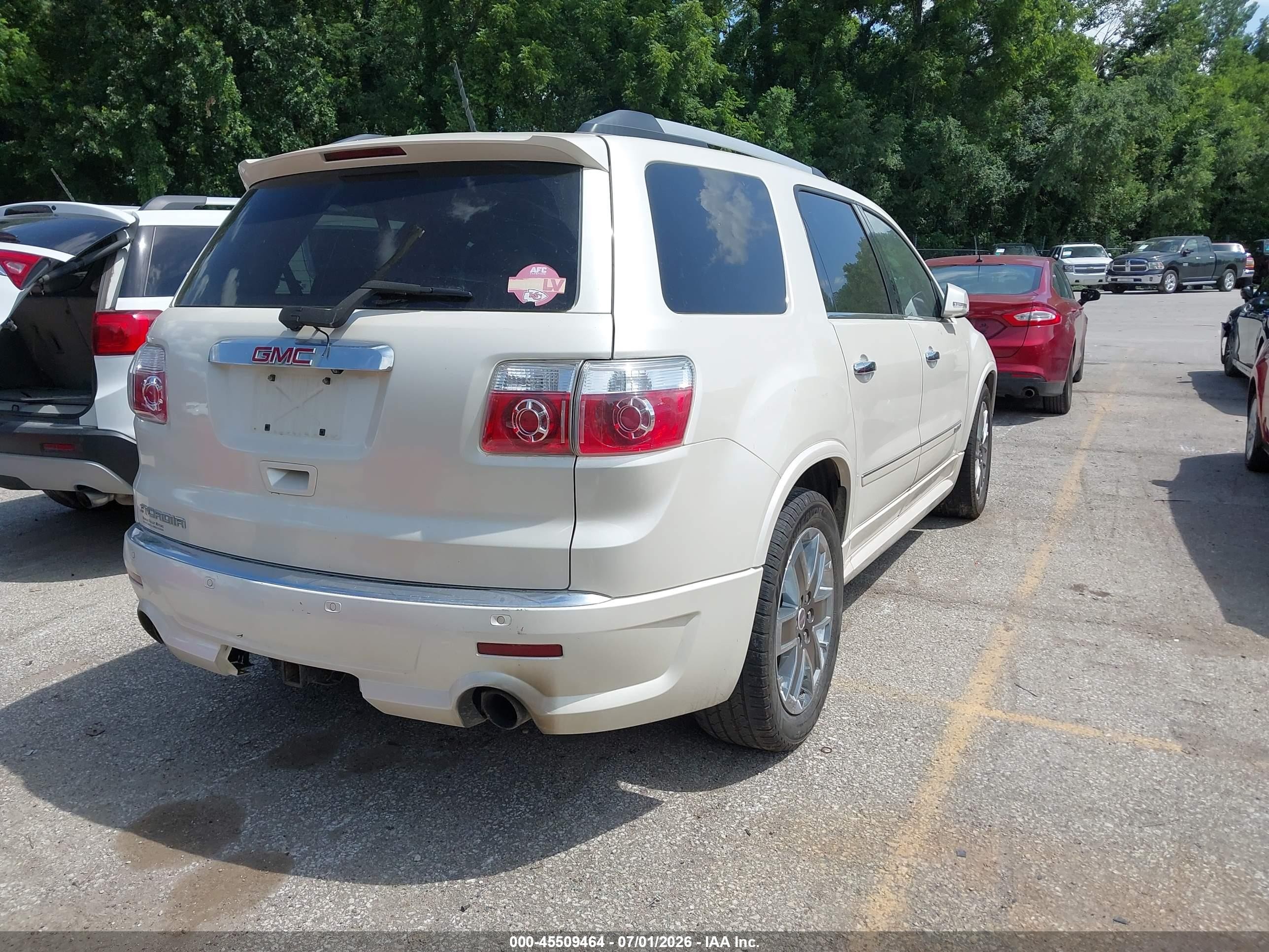 2012 Gmc Acadia Denali White vin: 1GKKRTED4CJ176290