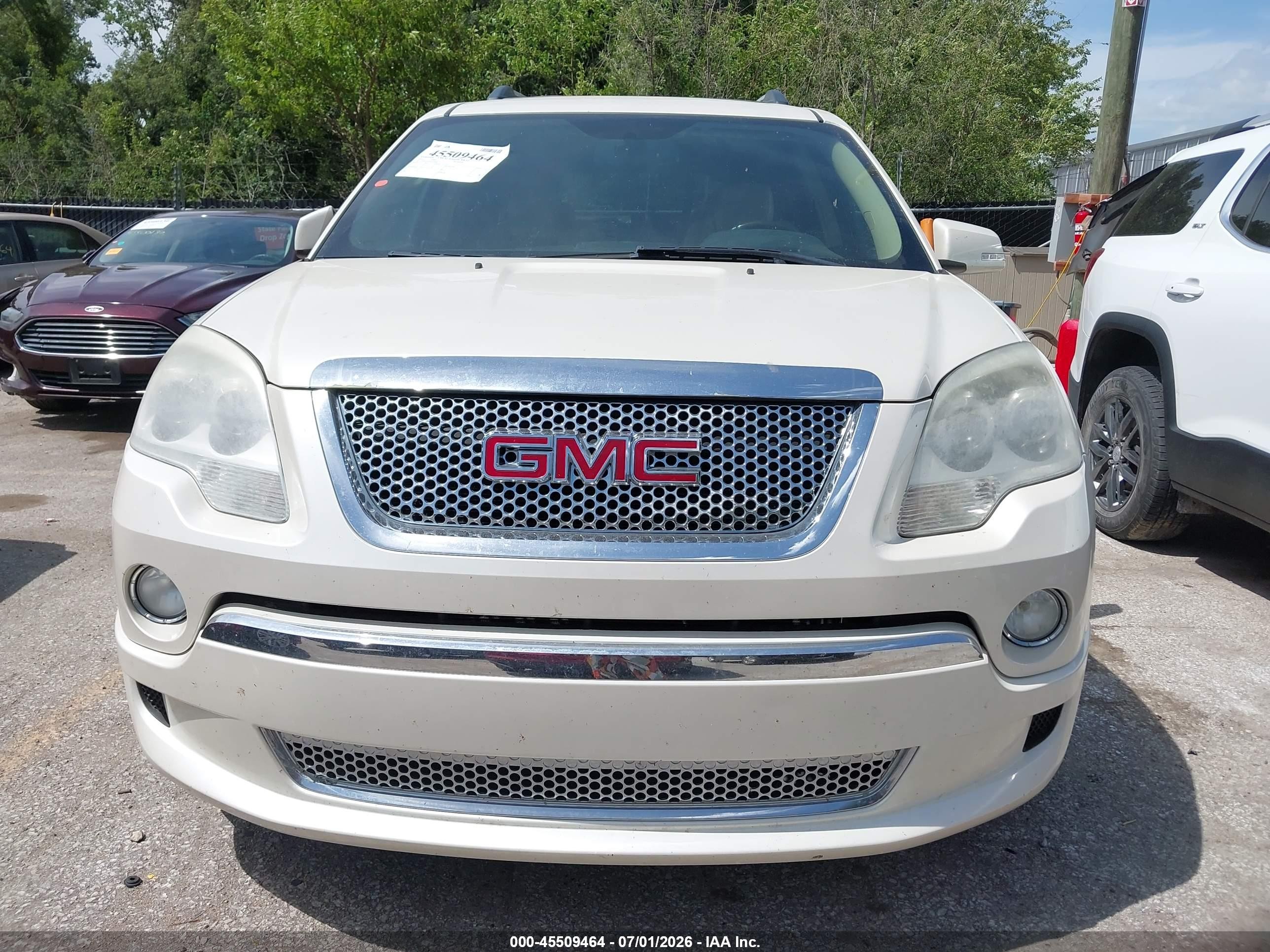 2012 Gmc Acadia Denali White vin: 1GKKRTED4CJ176290