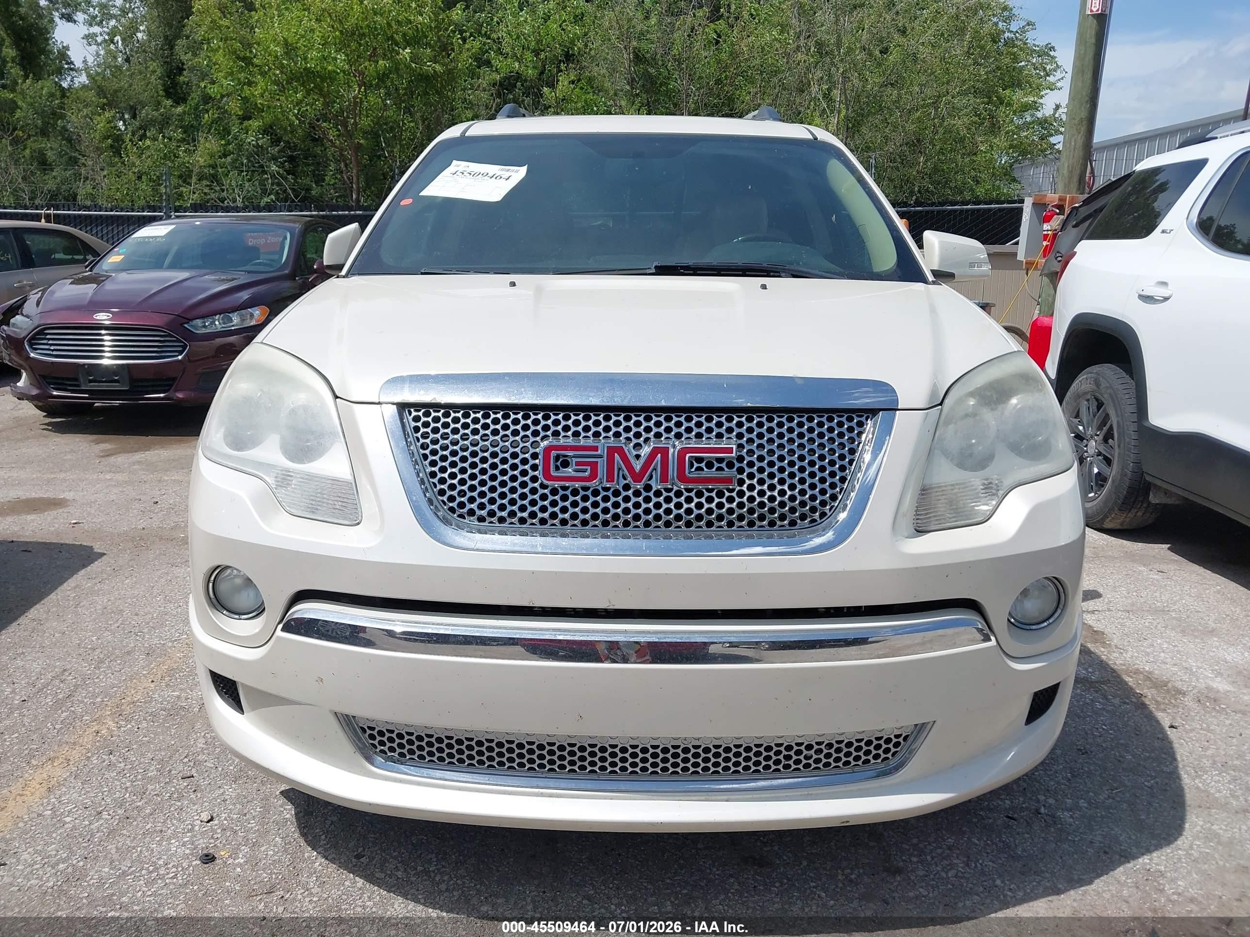 2012 Gmc Acadia Denali White vin: 1GKKRTED4CJ176290