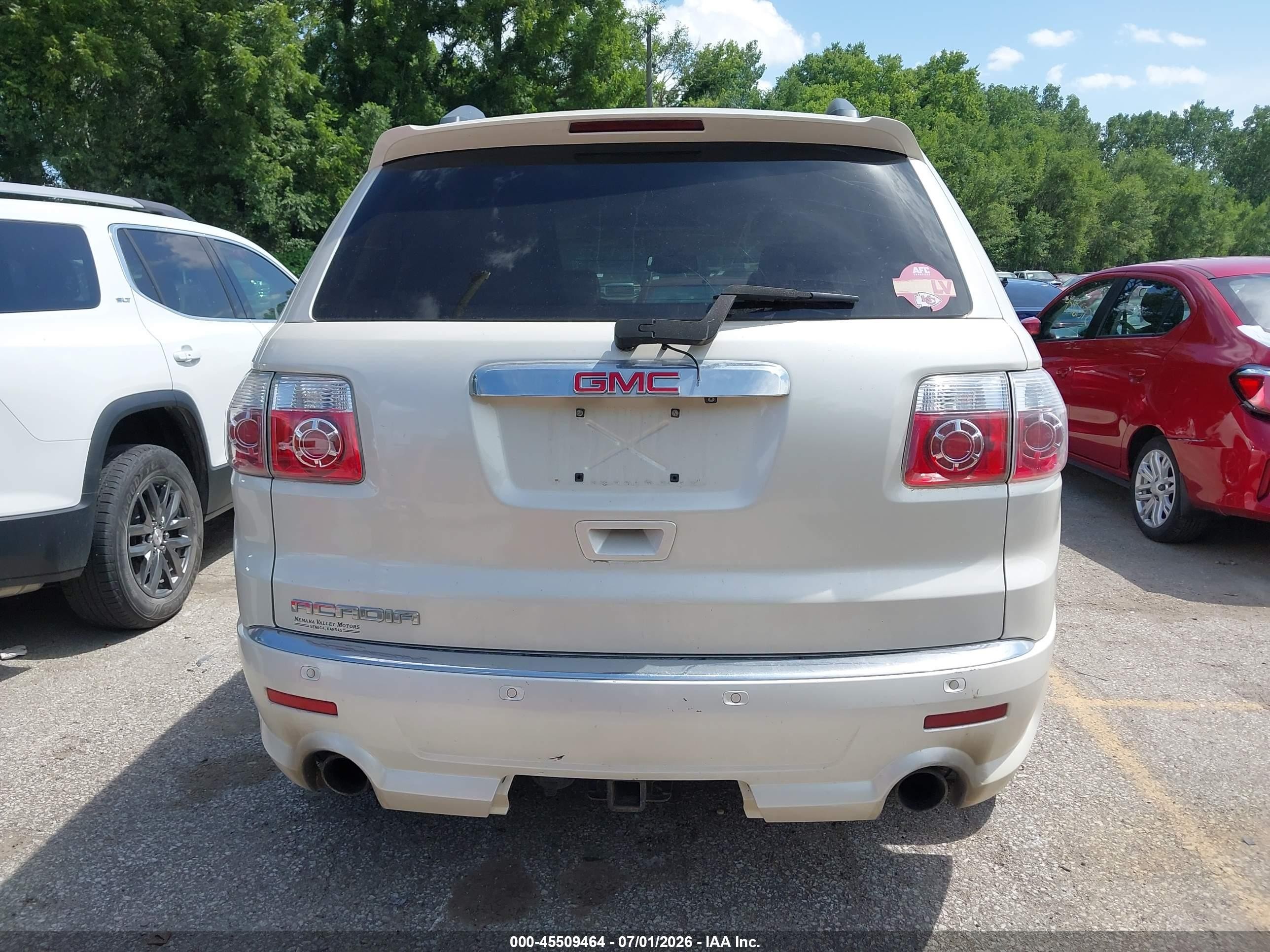 2012 Gmc Acadia Denali White vin: 1GKKRTED4CJ176290