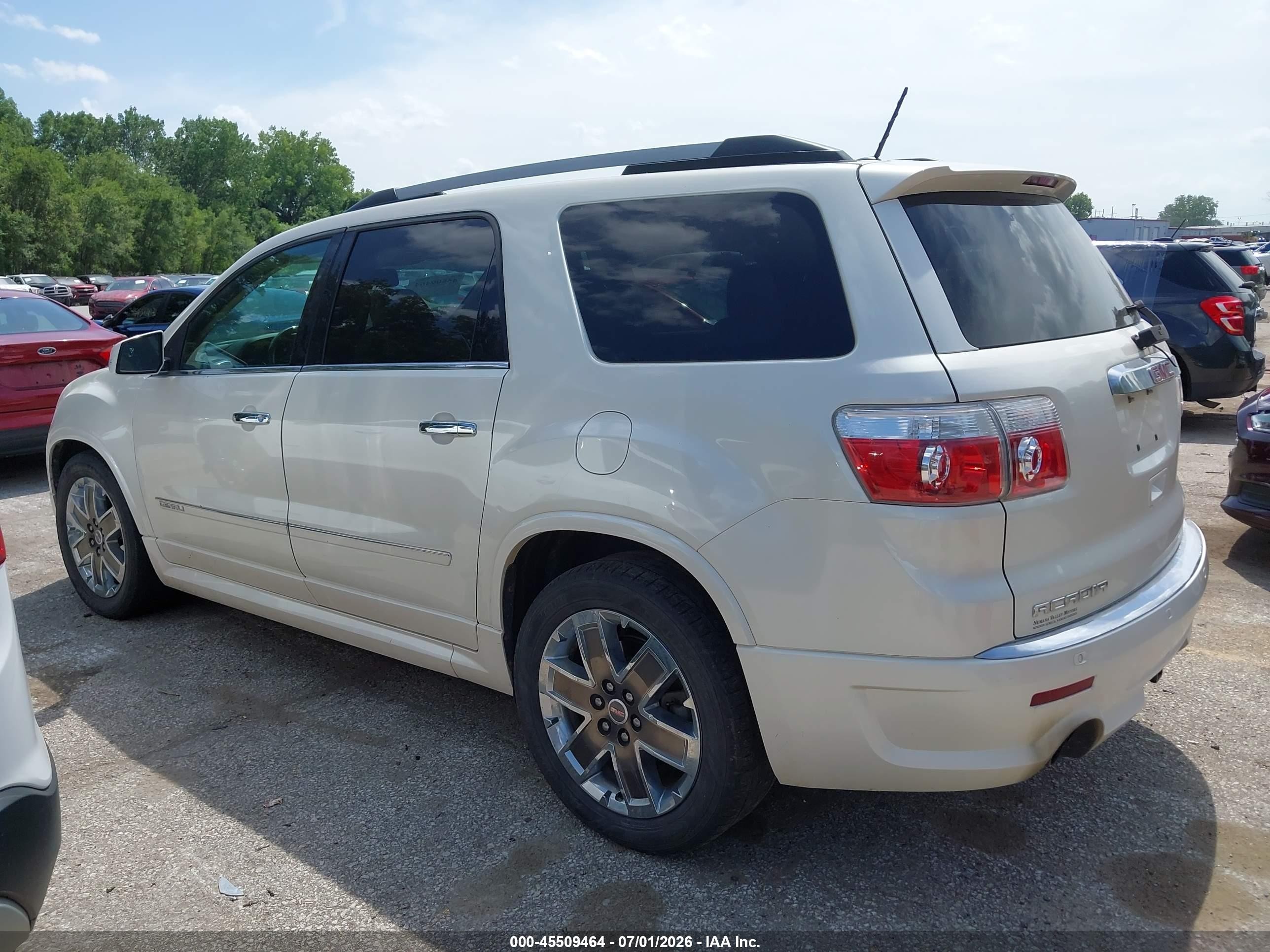 2012 Gmc Acadia Denali White vin: 1GKKRTED4CJ176290