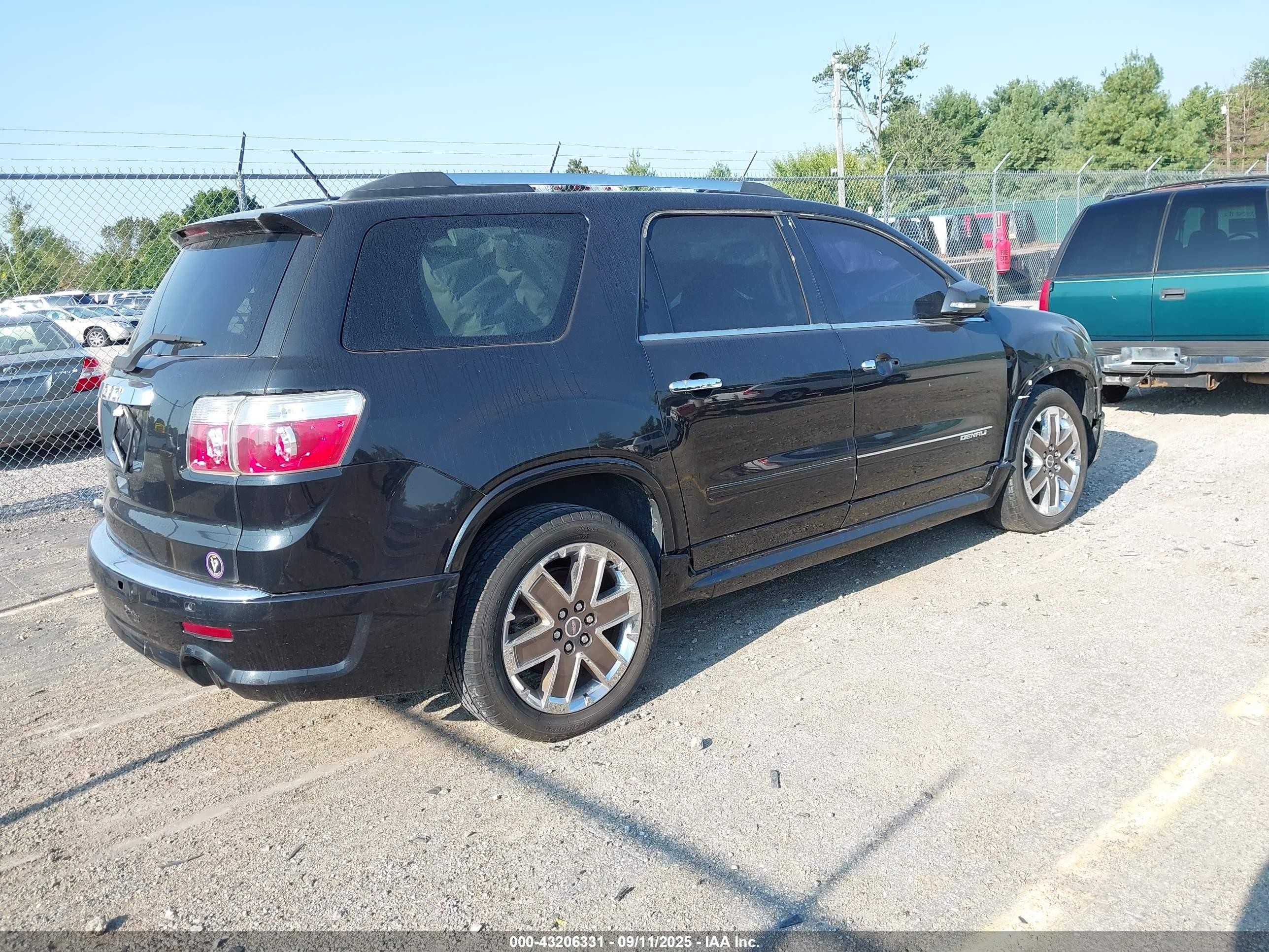2012 Gmc Acadia Denali Black vin: 1GKKRTED4CJ378661