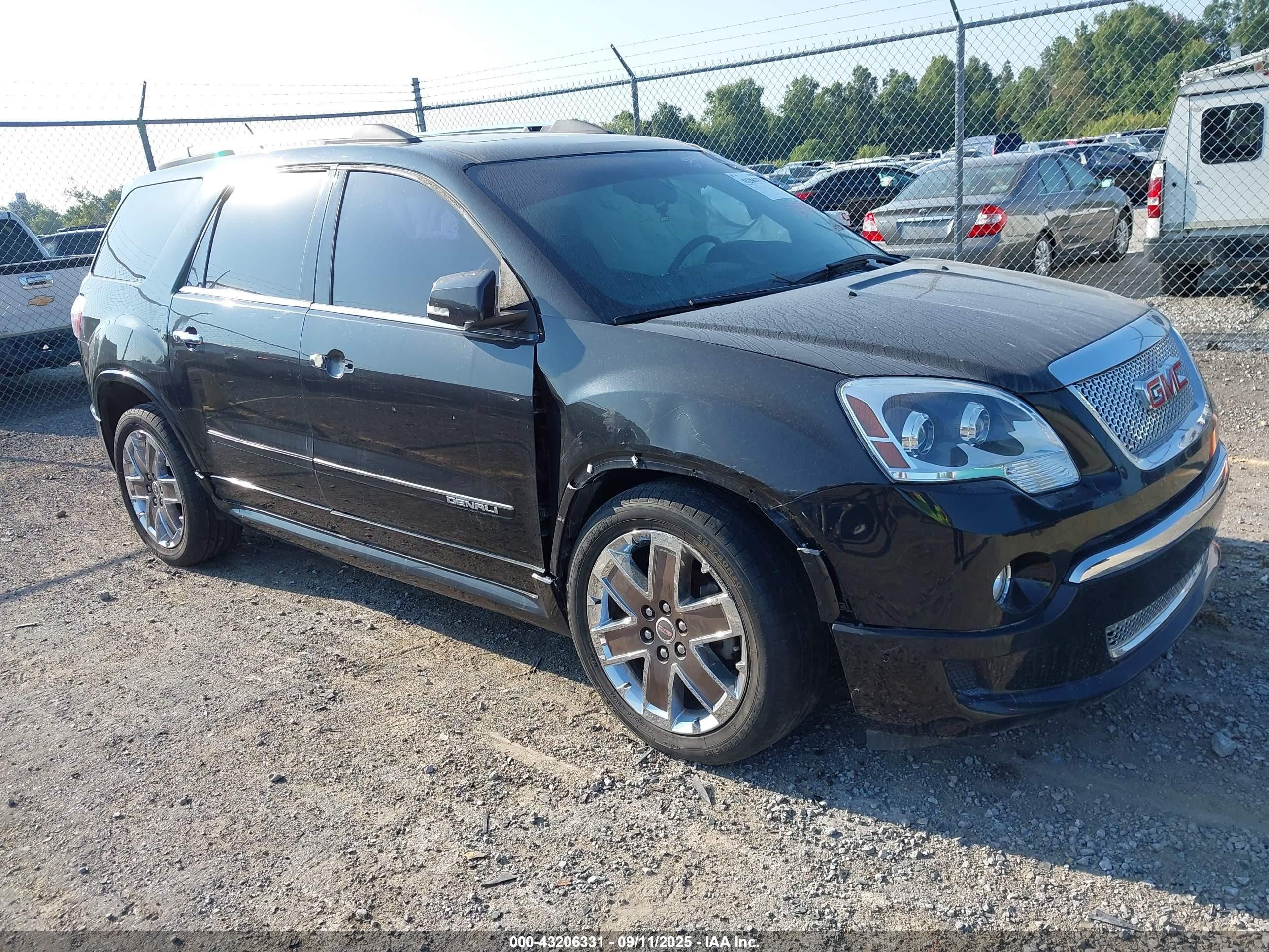 2012 Gmc Acadia Denali Black vin: 1GKKRTED4CJ378661