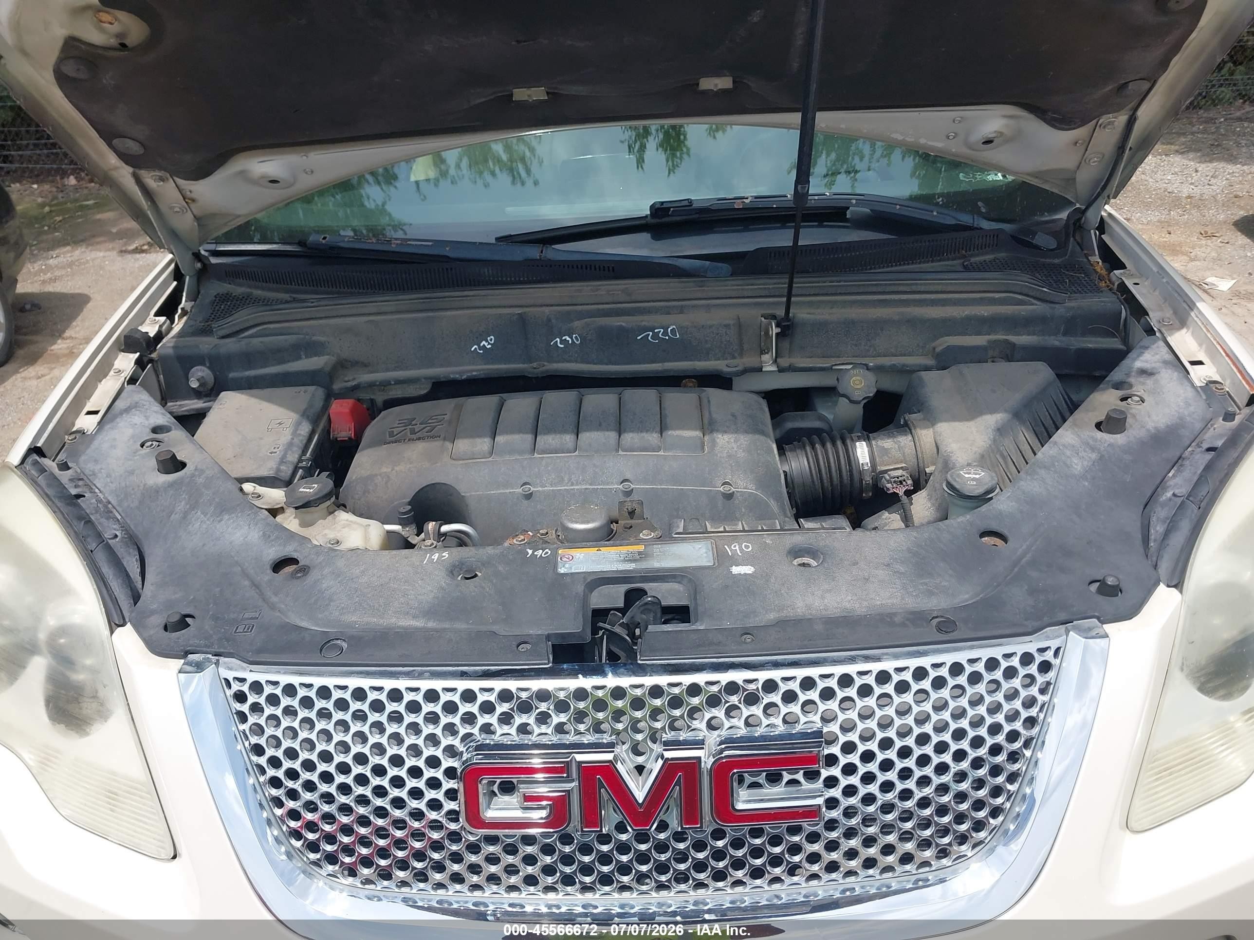 2011 Gmc Acadia Denali White vin: 1GKKRTED6BJ248346
