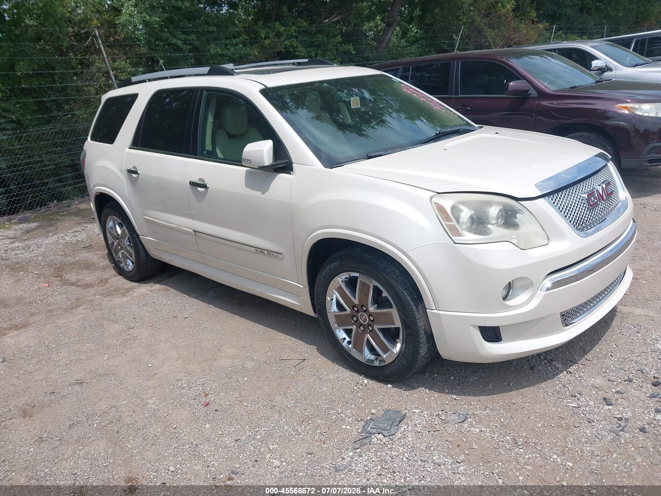 2011 Gmc Acadia Denali White vin: 1GKKRTED6BJ248346