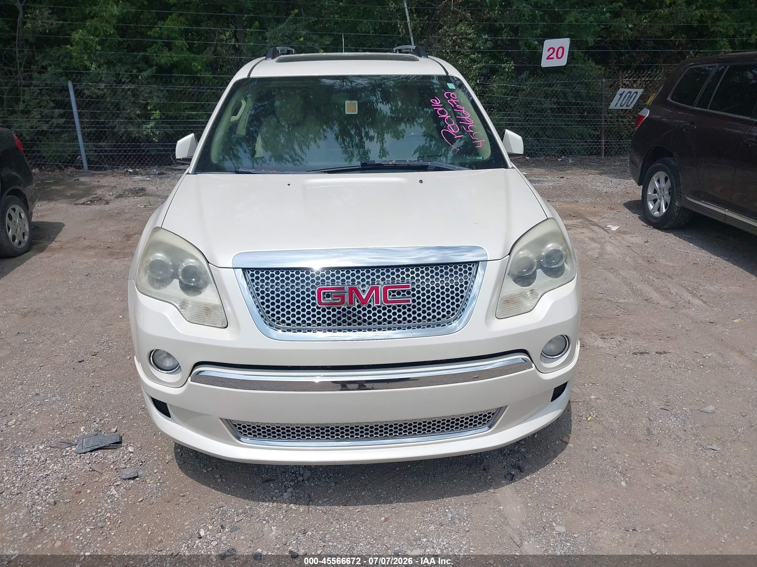 2011 Gmc Acadia Denali White vin: 1GKKRTED6BJ248346