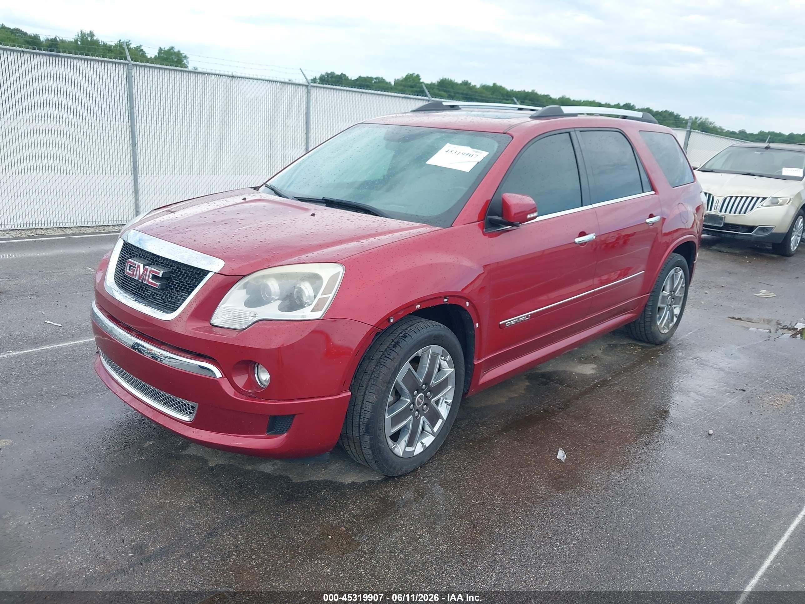 2012 Gmc Acadia Denali Red vin: 1GKKRTED6CJ279579