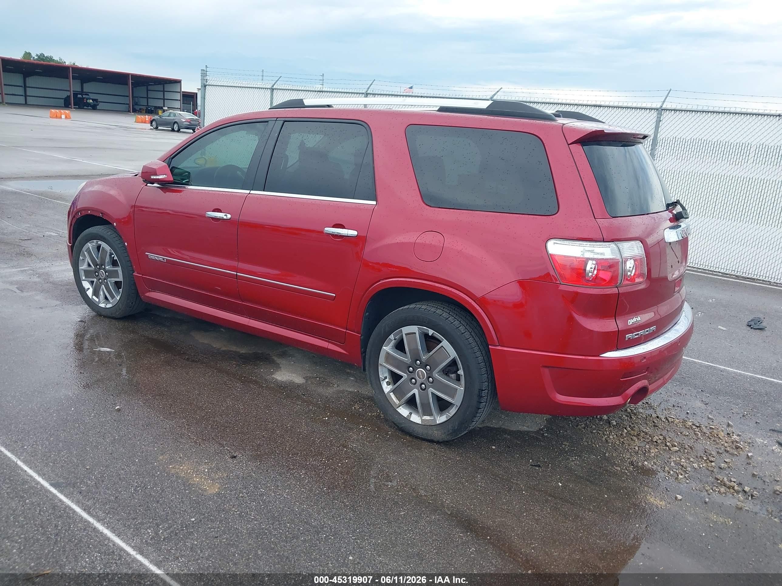 2012 Gmc Acadia Denali Red vin: 1GKKRTED6CJ279579