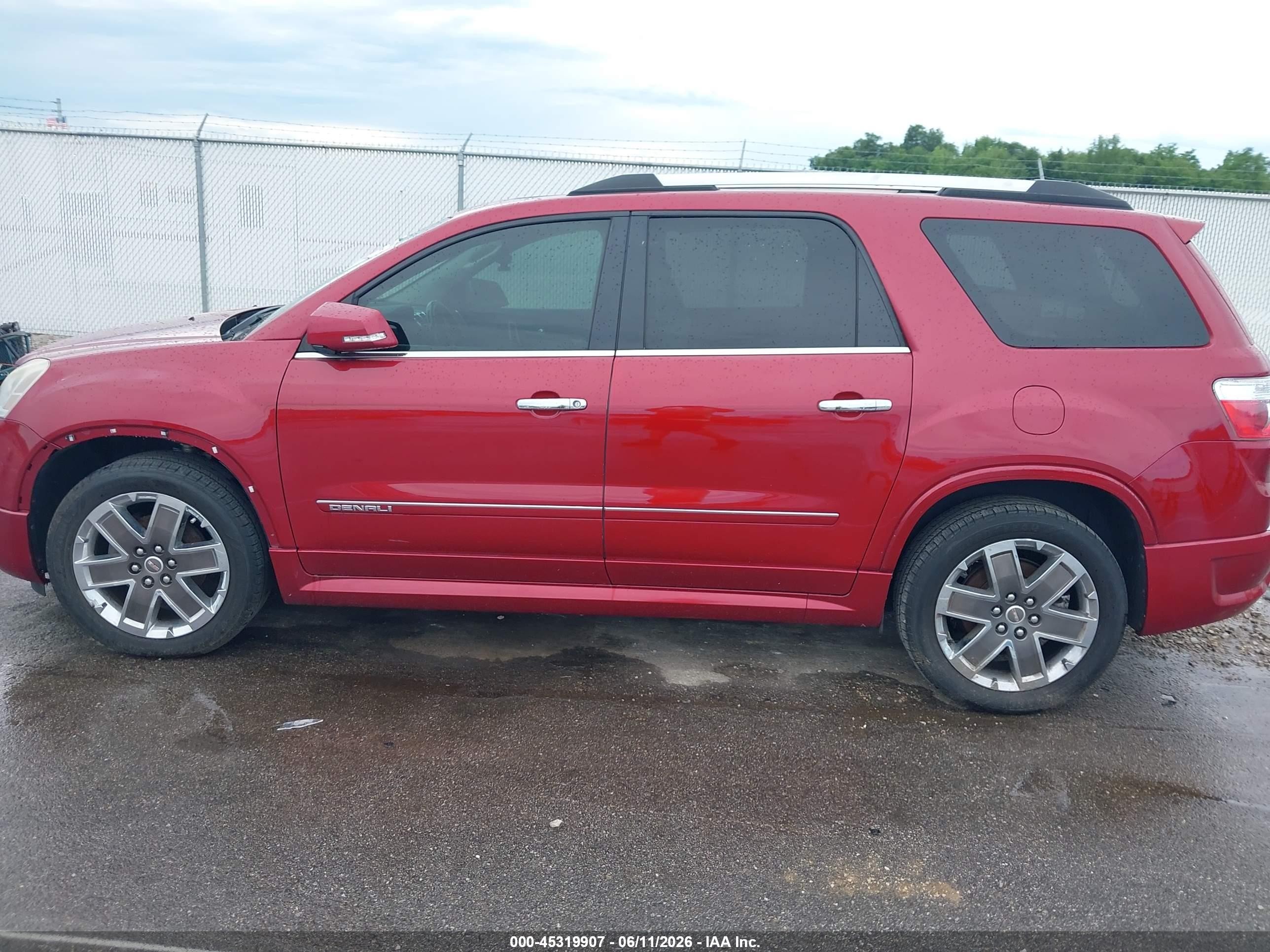 2012 Gmc Acadia Denali Red vin: 1GKKRTED6CJ279579