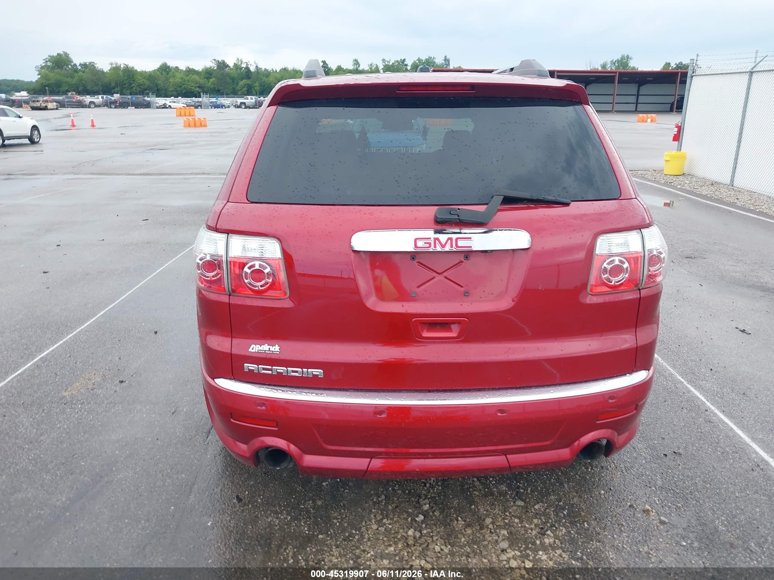 2012 Gmc Acadia Denali Red vin: 1GKKRTED6CJ279579