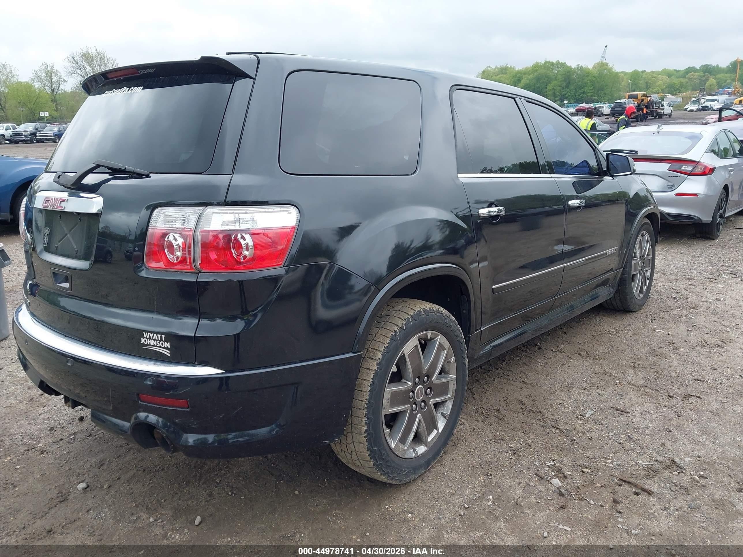2011 Gmc Acadia Denali Black vin: 1GKKRTED7BJ300714