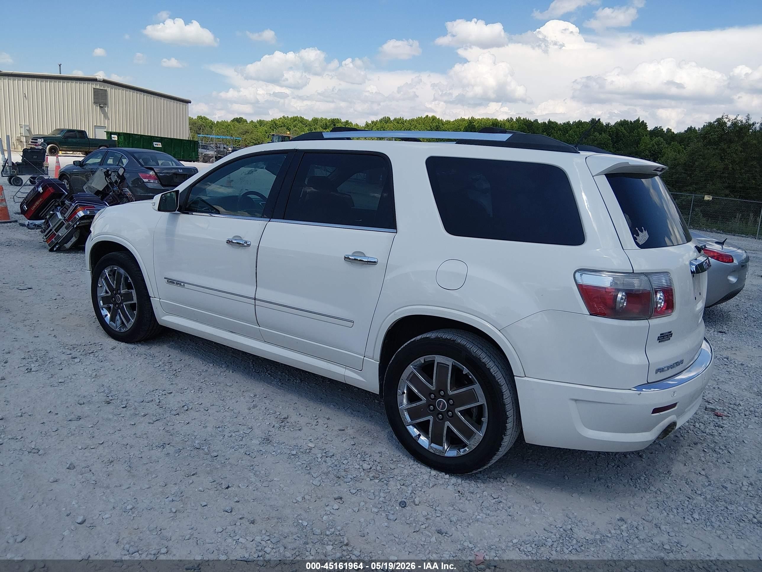 2012 Gmc Acadia Denali White vin: 1GKKRTED7CJ390772